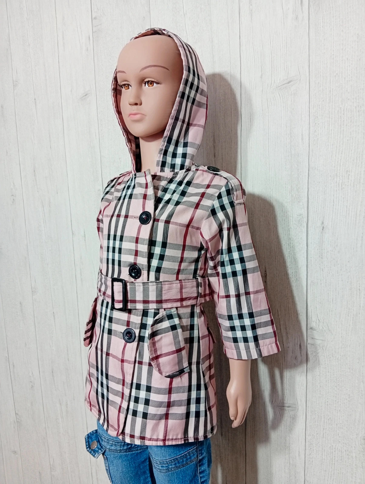 Trench fille - taille S / 4 ans - burberry london - couleur rose blanc noir – Burberry London – taille 4 ans / 104 cm 5