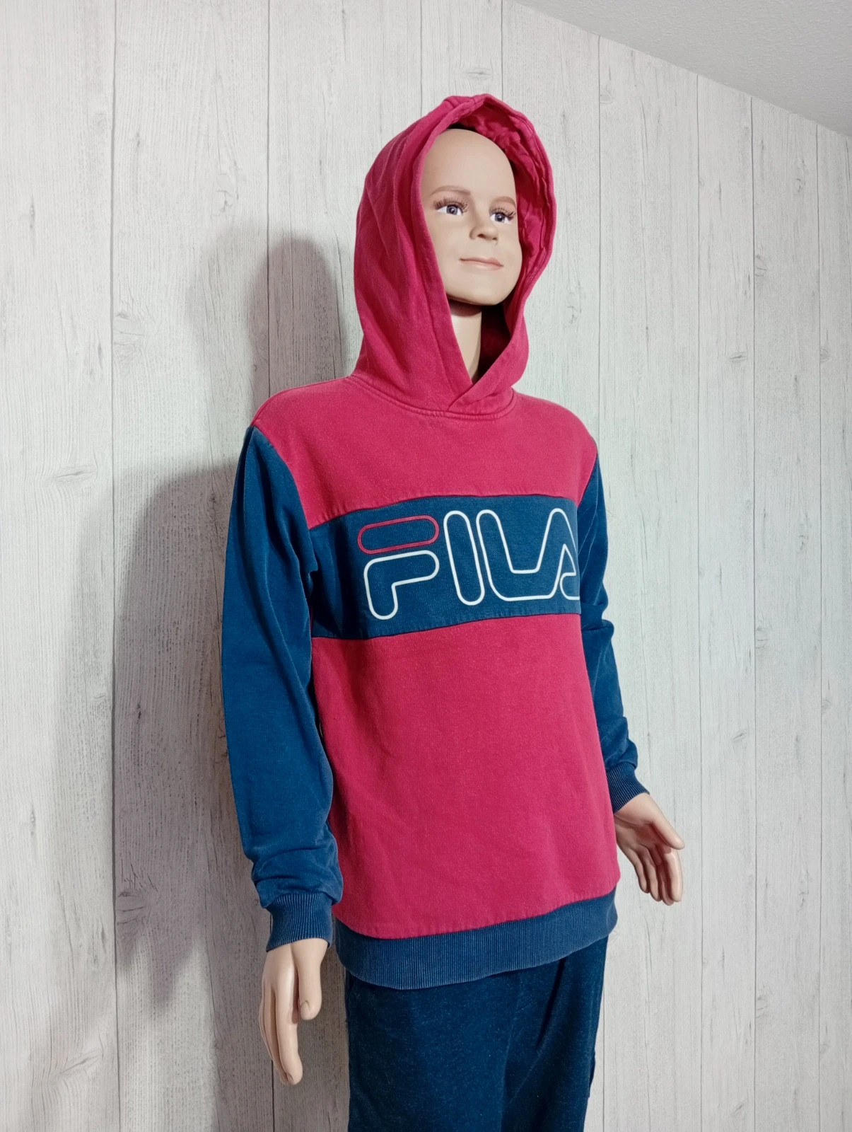 Pull à capuche garcon - taille 9/10 ans ( 134/140 cm) - Fila - couleur rouge marine et blanc – FILA – taille 9 ans / 134 cm 4