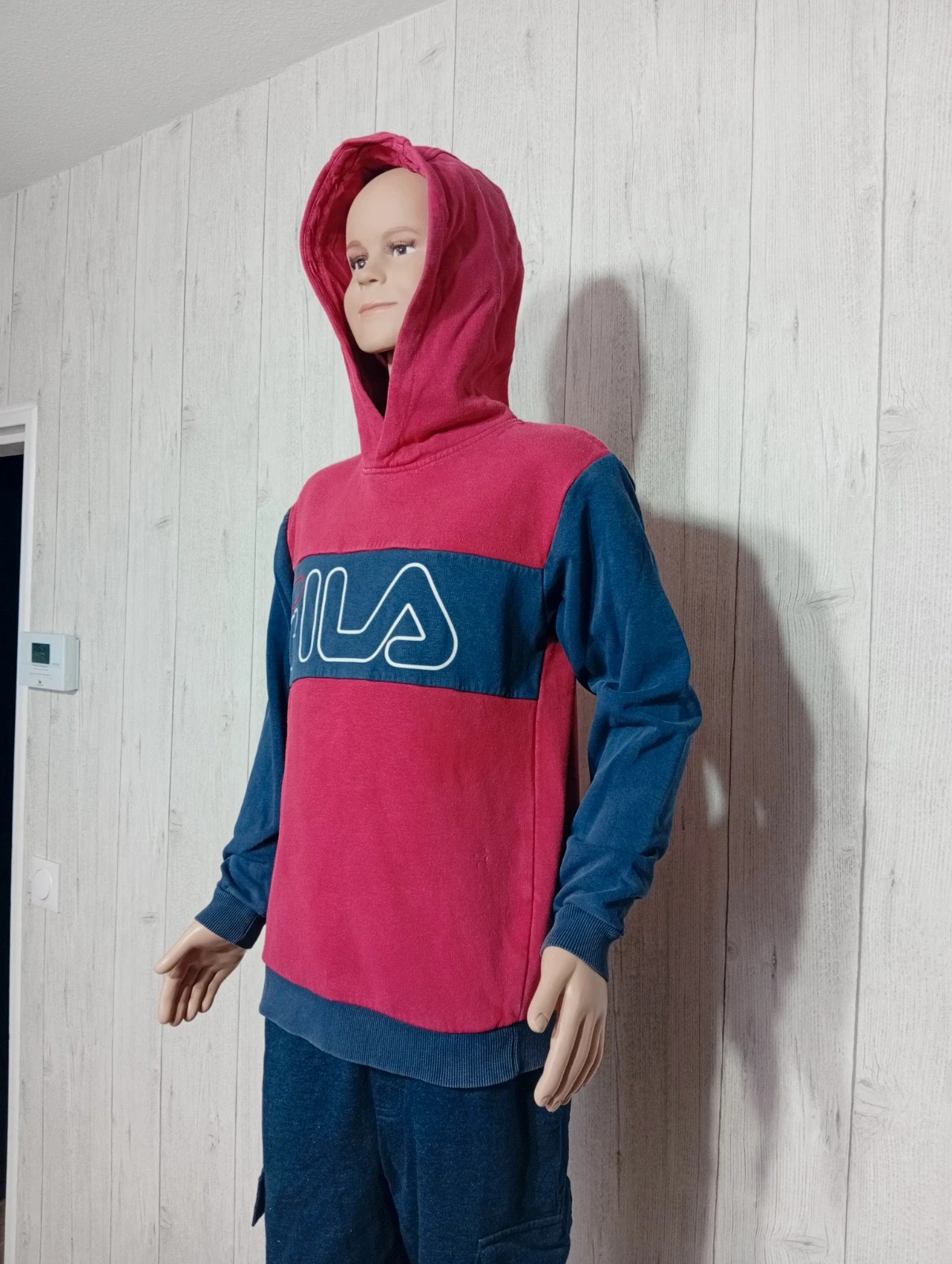 Pull à capuche garcon - taille 9/10 ans ( 134/140 cm) - Fila - couleur rouge marine et blanc – FILA – taille 9 ans / 134 cm 5