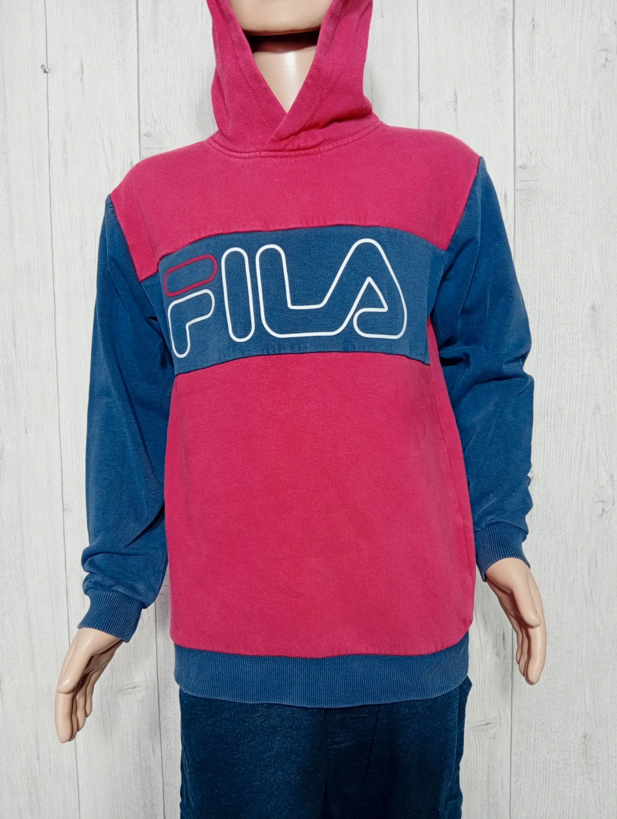 Pull à capuche garcon - taille 9/10 ans ( 134/140 cm) - Fila - couleur rouge marine et blanc – FILA – taille 9 ans / 134 cm 3