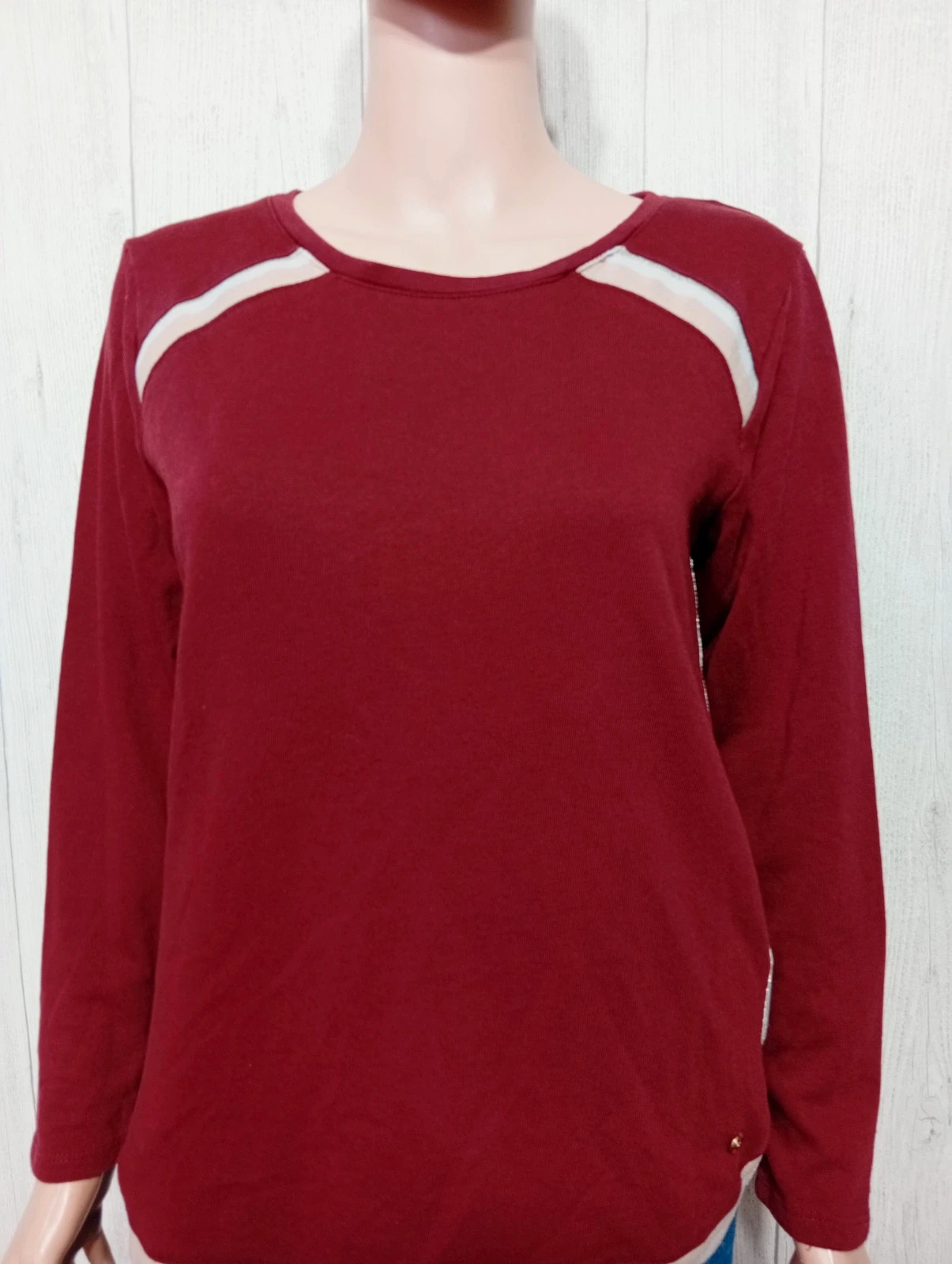 Sweat a manche longue femme - taille M/38 - bonobo- couleur bordeaux rose blanc – Bonobo – taille M / 38 / 10 2