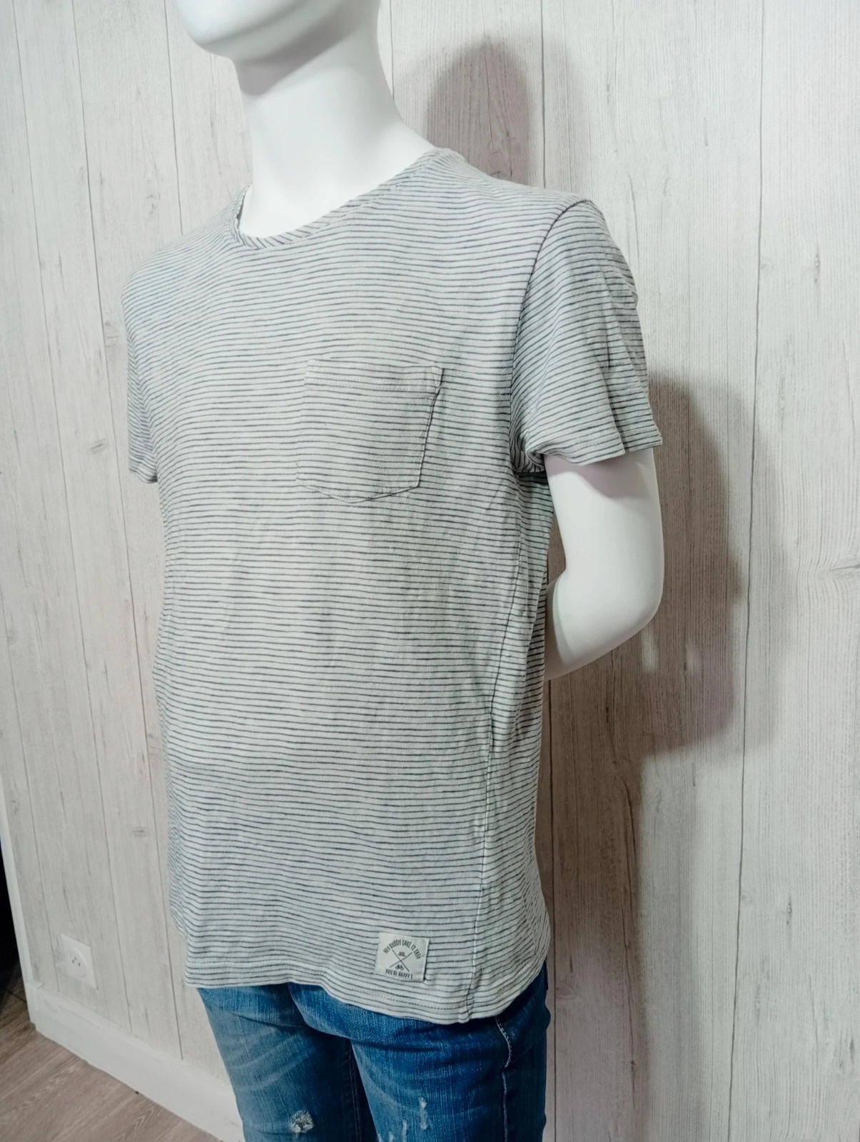 T-shirt manche courte homme - taille M/38 - jules - couleur marine et gris – Jules – taille M 5