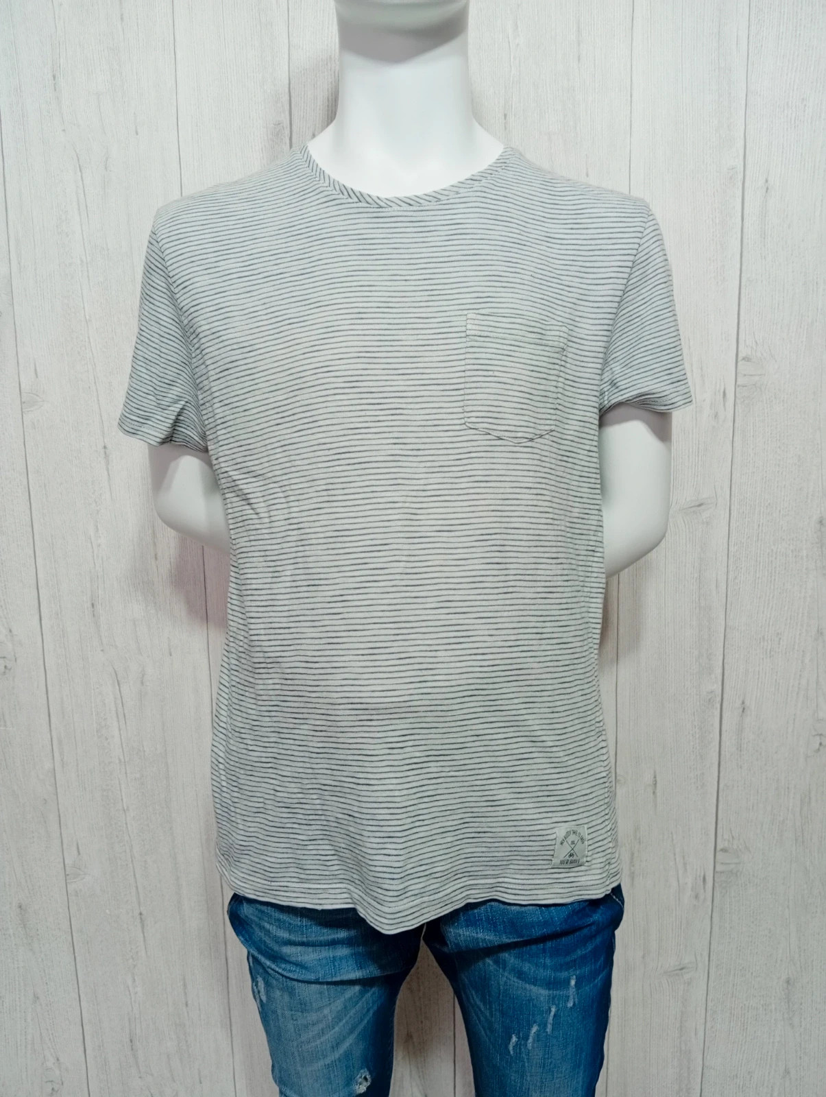 T-shirt manche courte homme - taille M/38 - jules - couleur marine et gris