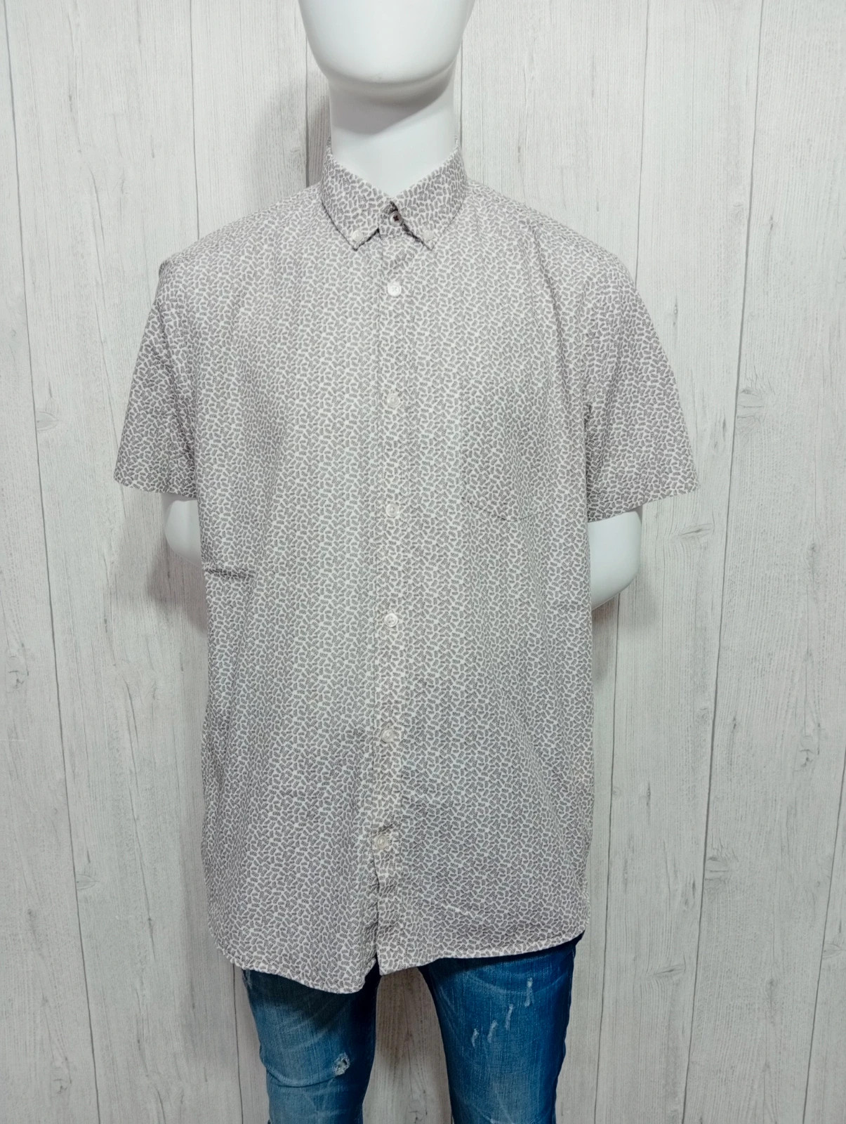 Chemise homme - taille M/38 - brice - couleur marron et blanc