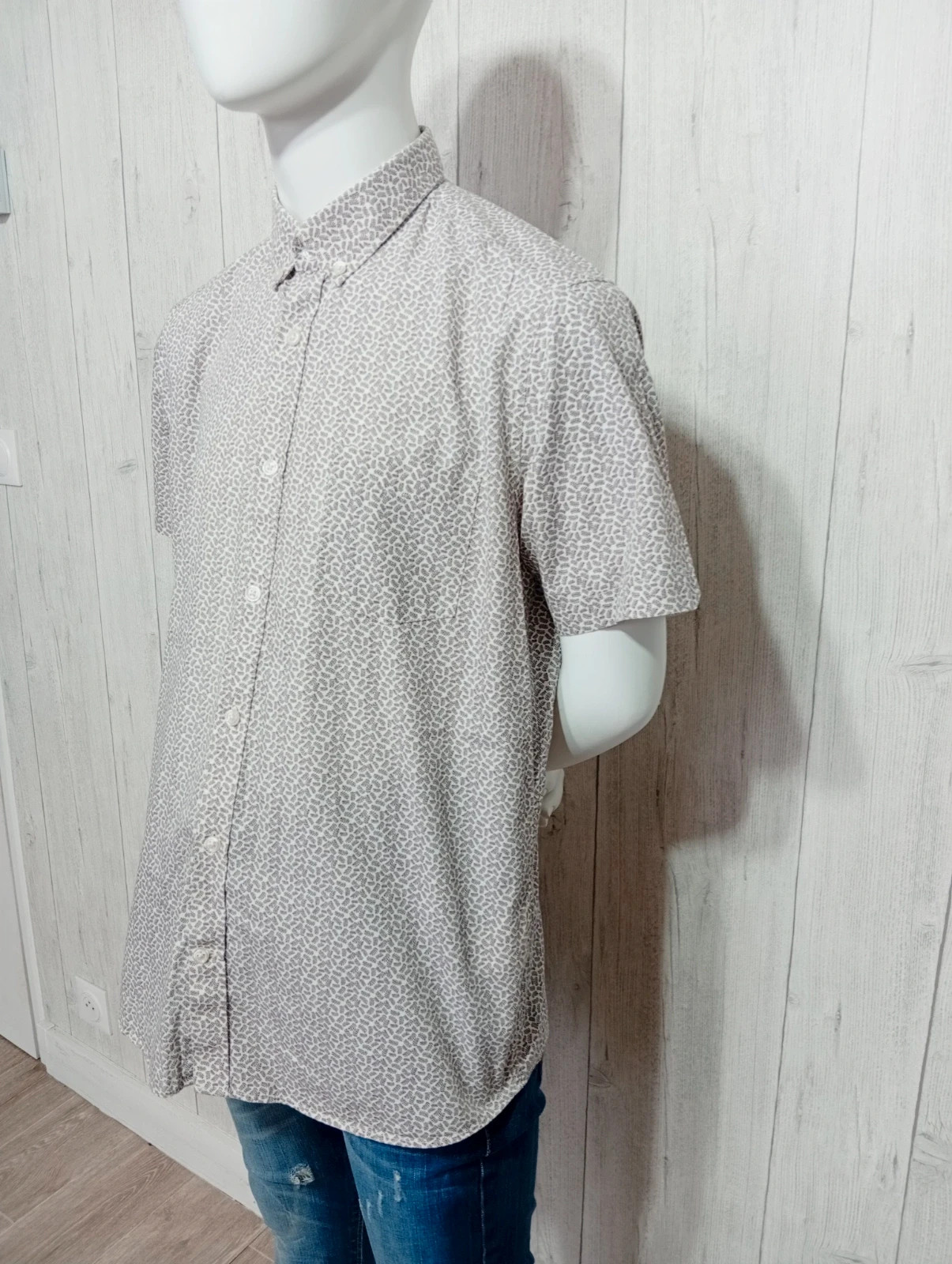 Chemise homme - taille M/38 - brice - couleur marron et blanc – Brice – taille M 5