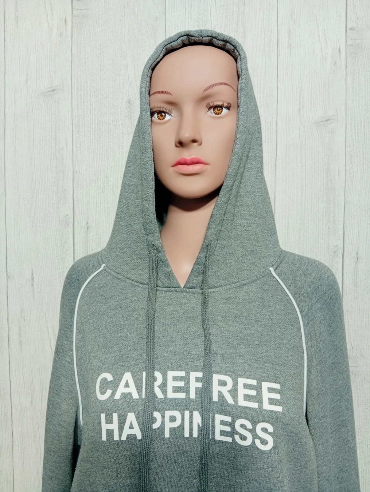 Pull à capuche femme - taille M/38 - dazy - couleur gris et blanc – Dazy – taille M / 38 / 10 2