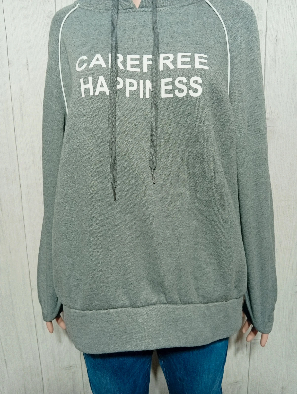 Pull à capuche femme - taille M/38 - dazy - couleur gris et blanc – Dazy – taille M / 38 / 10 3