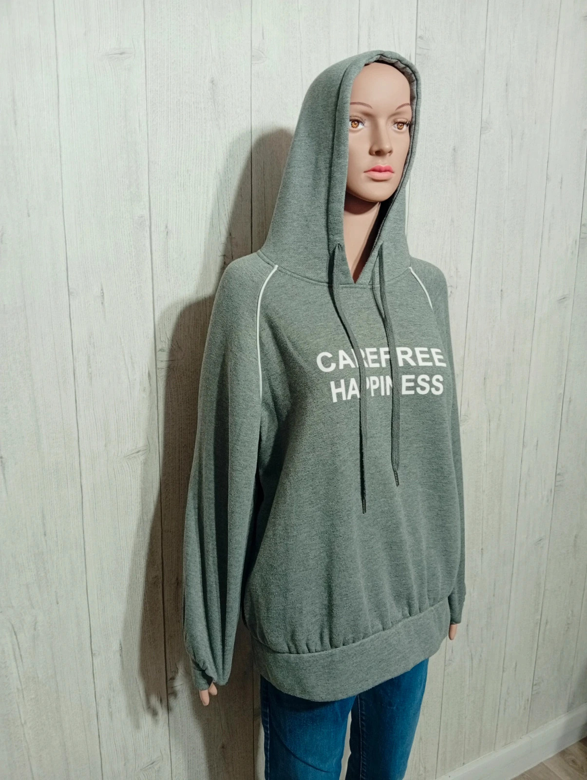 Pull à capuche femme - taille M/38 - dazy - couleur gris et blanc – Dazy – taille M / 38 / 10 4