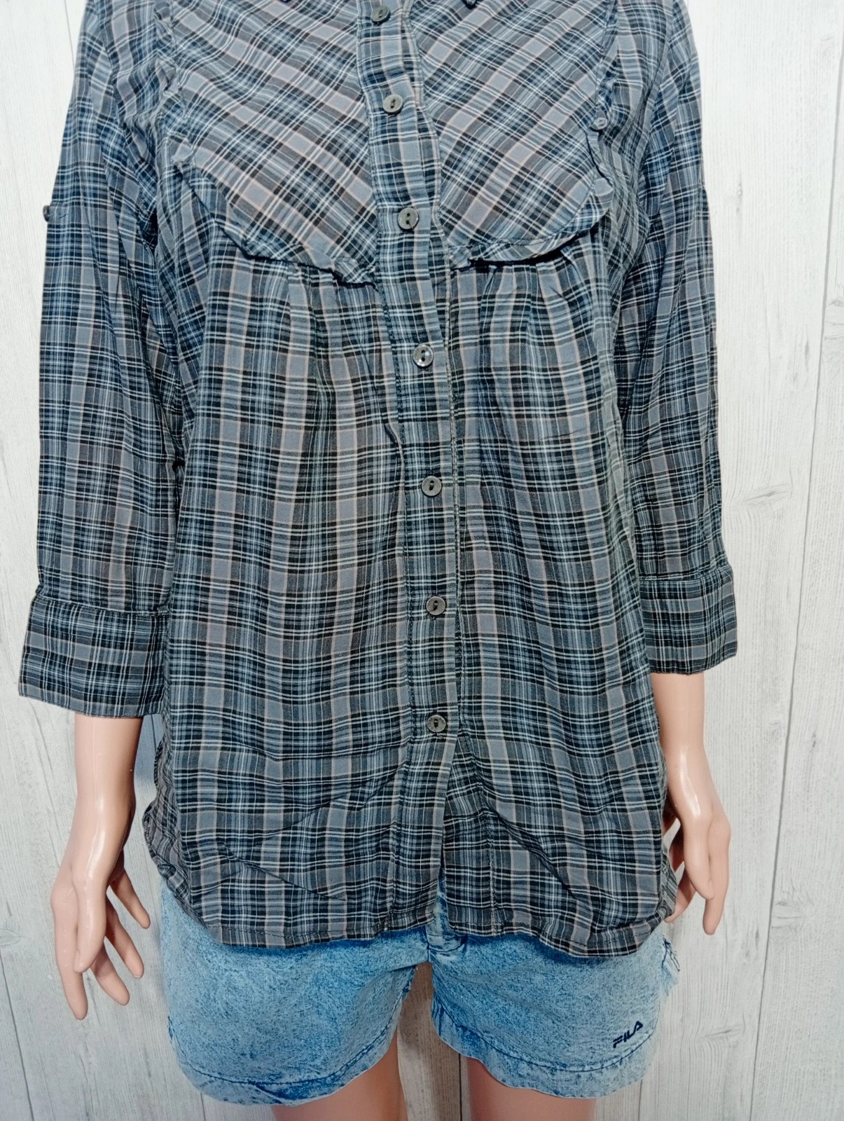 Chemisier femme - taille L/40 ( taille 3) - la city - couleur gris multicolore – La City – taille L / 40 / 12 3