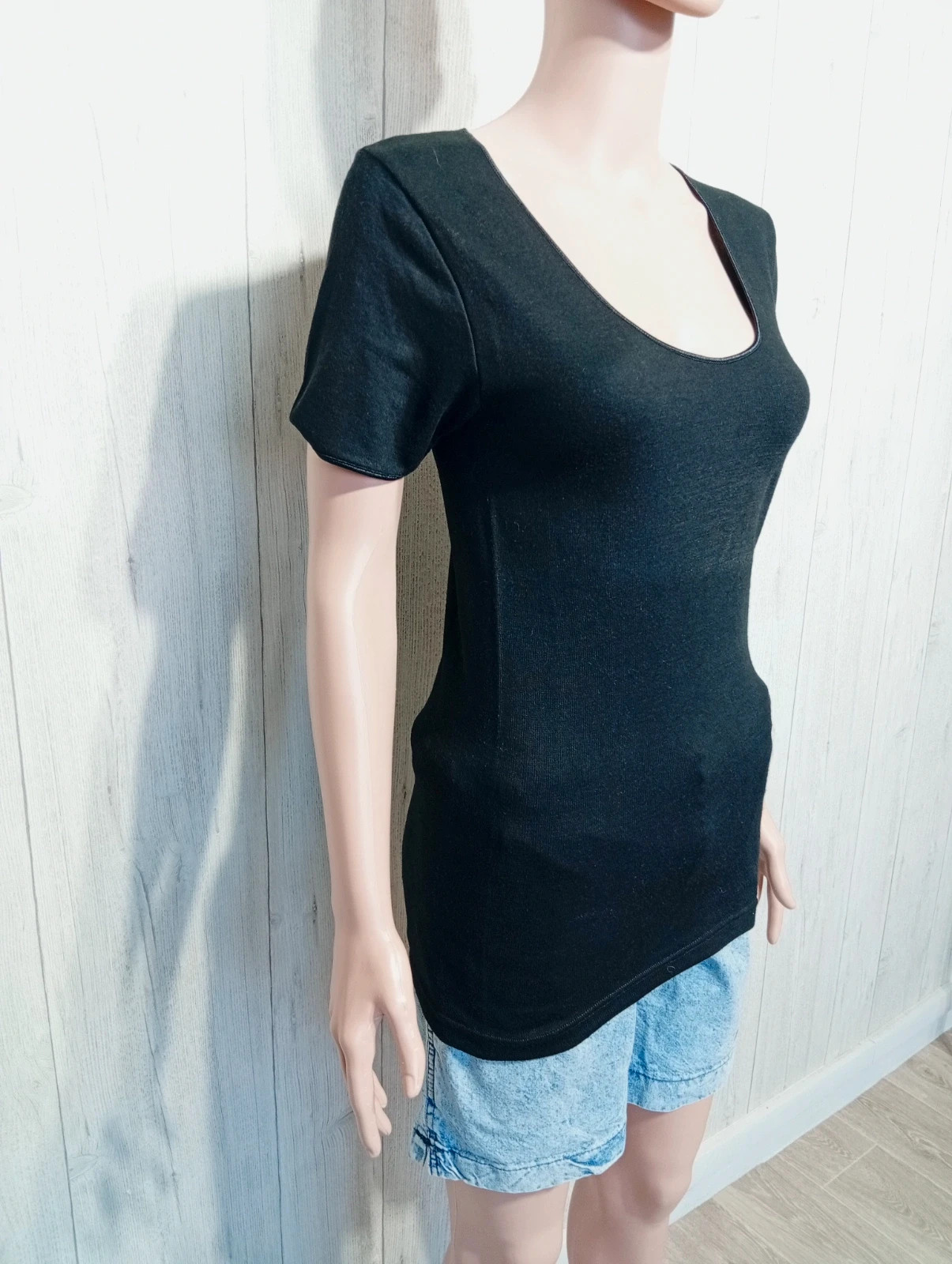T-shirt manche courte femme - taille L/40 - babou - couleur noir – babou – taille L / 40 / 12 4
