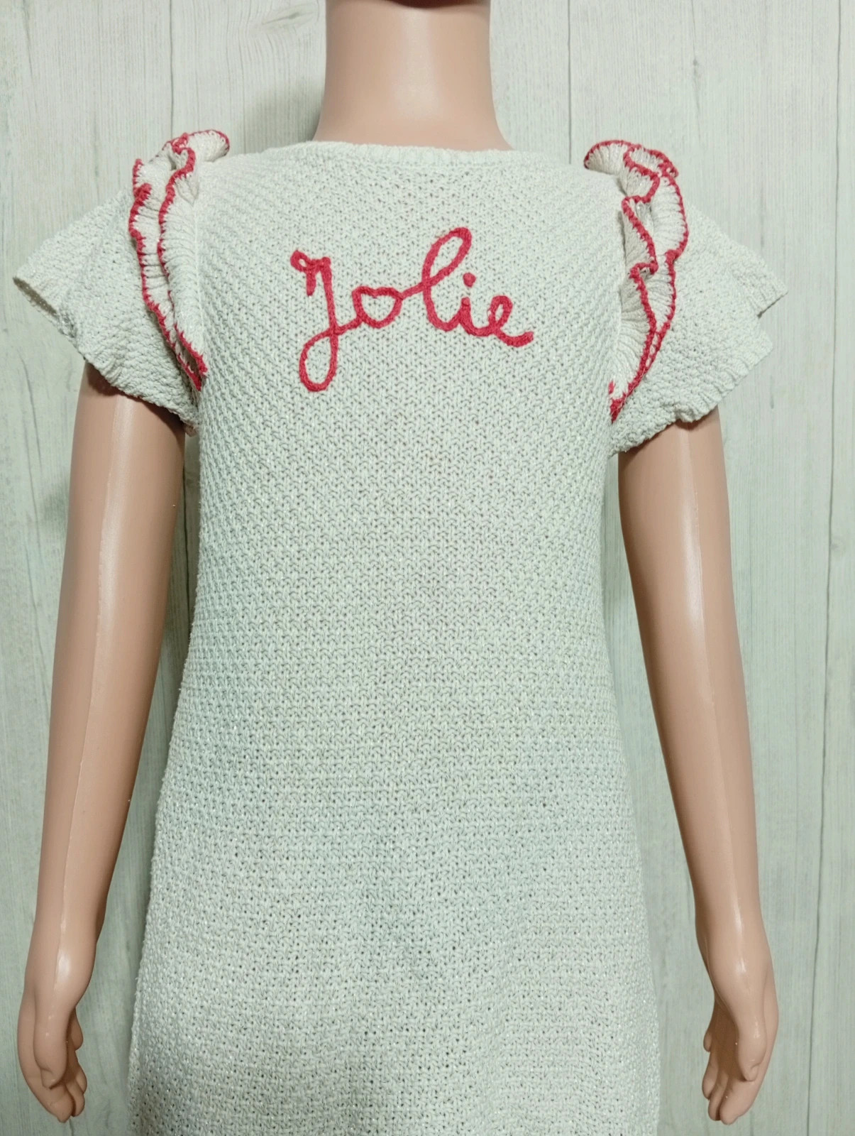 Robe fille - taille 4 ans ( 104 cm) - grain de blé - couleur creme et rouge – Grain de Blé – taille 4 ans / 104 cm 2
