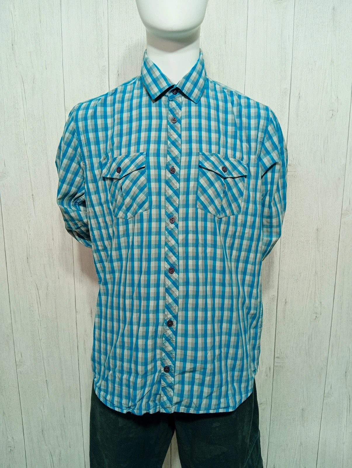 Chemise homme- taille M/38 - jules collection- couleur gris et bleu