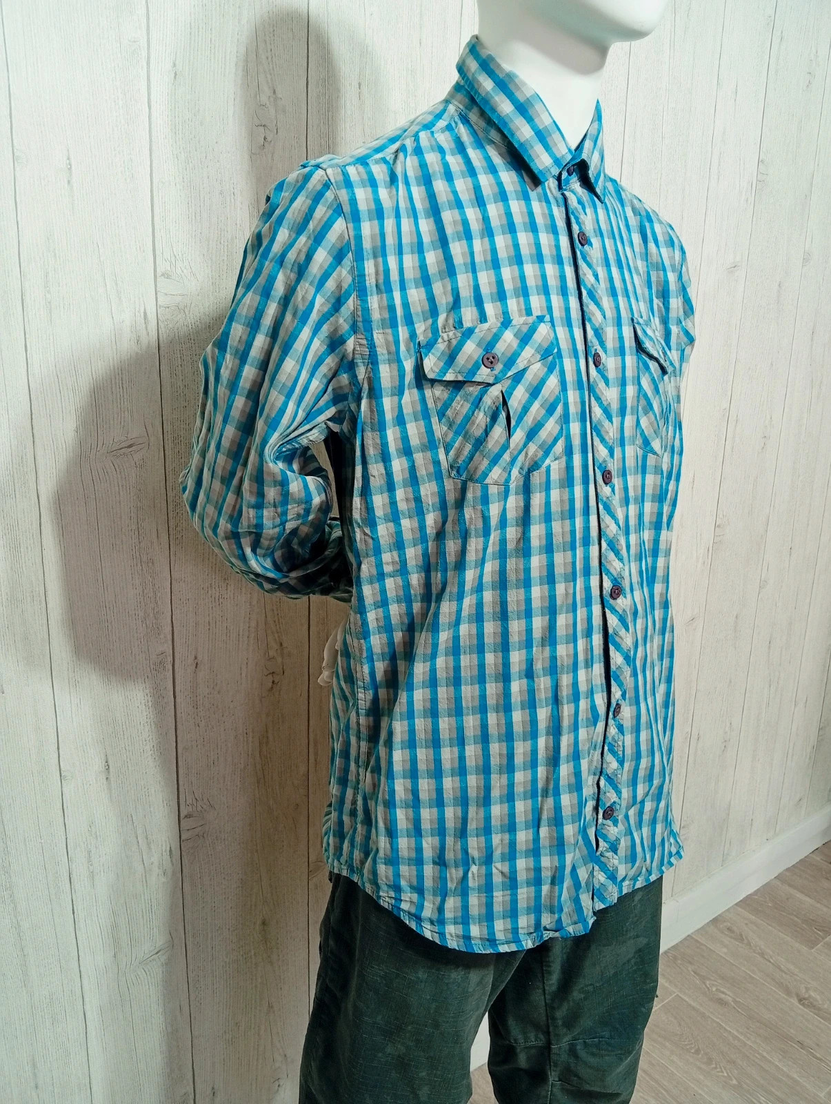 Chemise homme- taille M/38 - jules collection- couleur gris et bleu – Jules – taille M 4