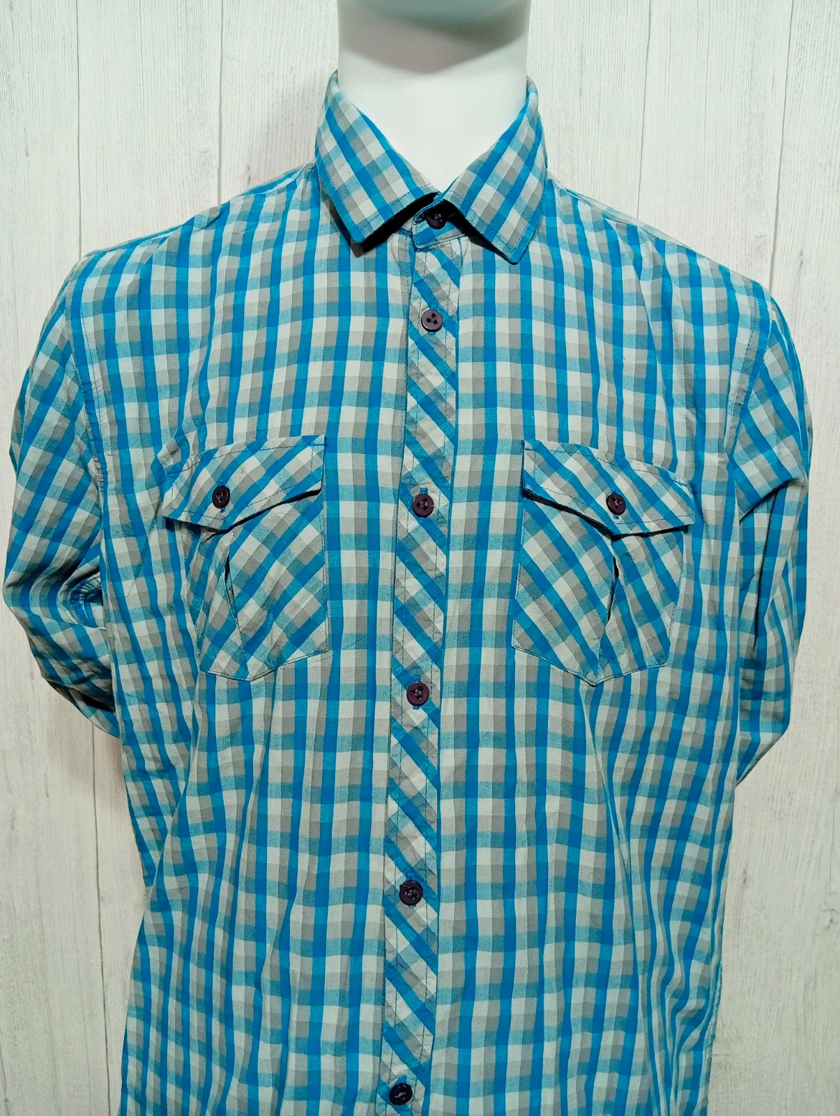 Chemise homme- taille M/38 - jules collection- couleur gris et bleu – Jules – taille M 2