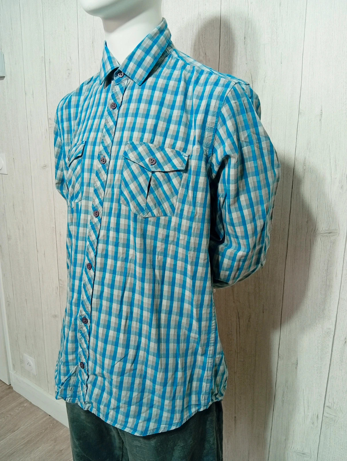 Chemise homme- taille M/38 - jules collection- couleur gris et bleu – Jules – taille M 5