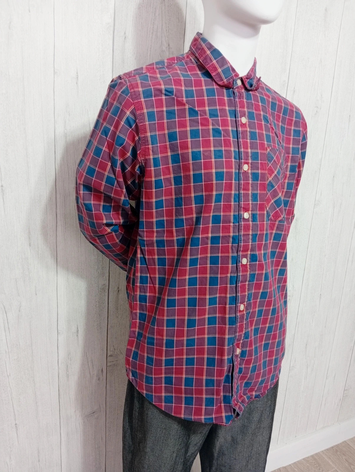 Chemise homme - taille M/38 - Hilfiger denim - couleur marine bordeaux – Hilfiger Denim – taille M 4