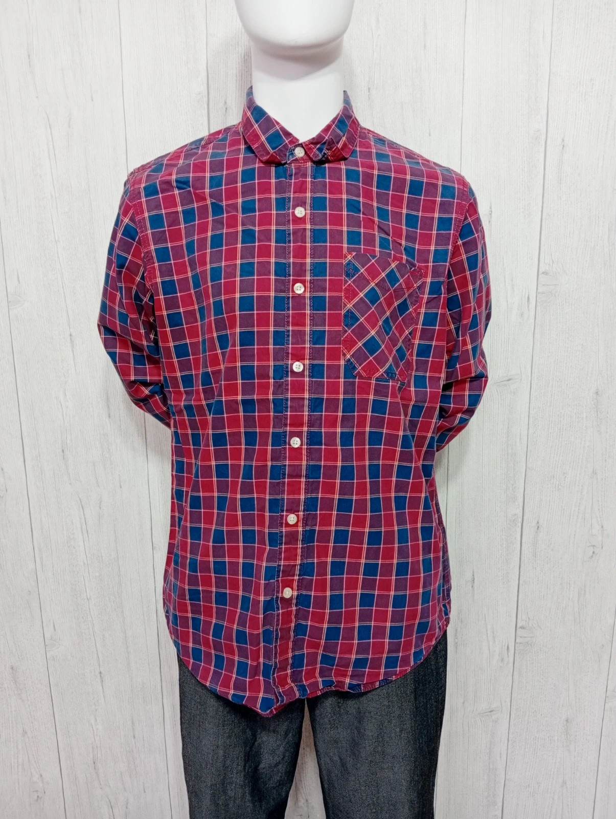 Chemise homme - taille M/38 - Hilfiger denim - couleur marine bordeaux
