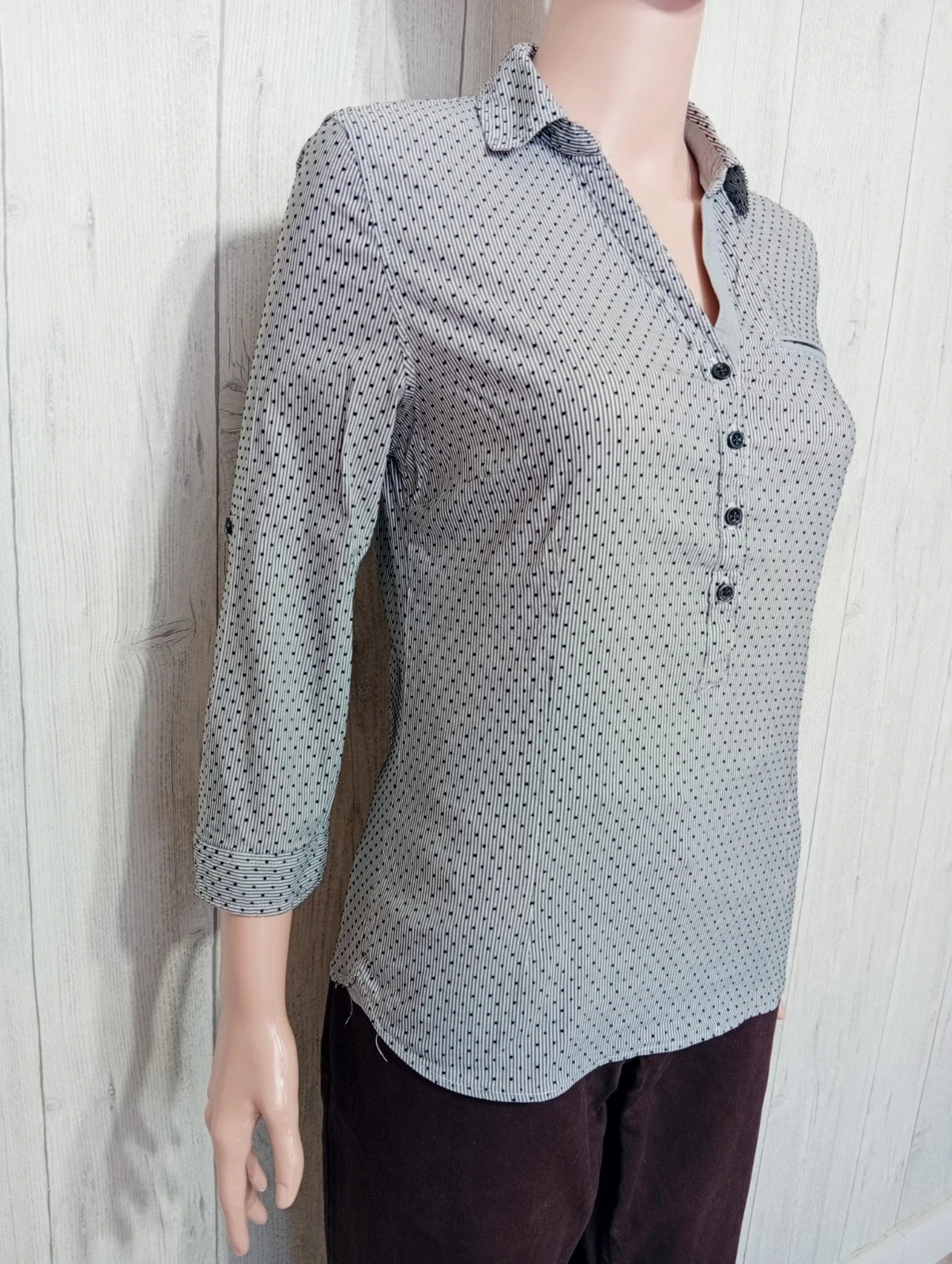 Blouse femme - taille L/40 - cache cache - couleur gris noir – Cache Cache – taille L / 40 / 12 4