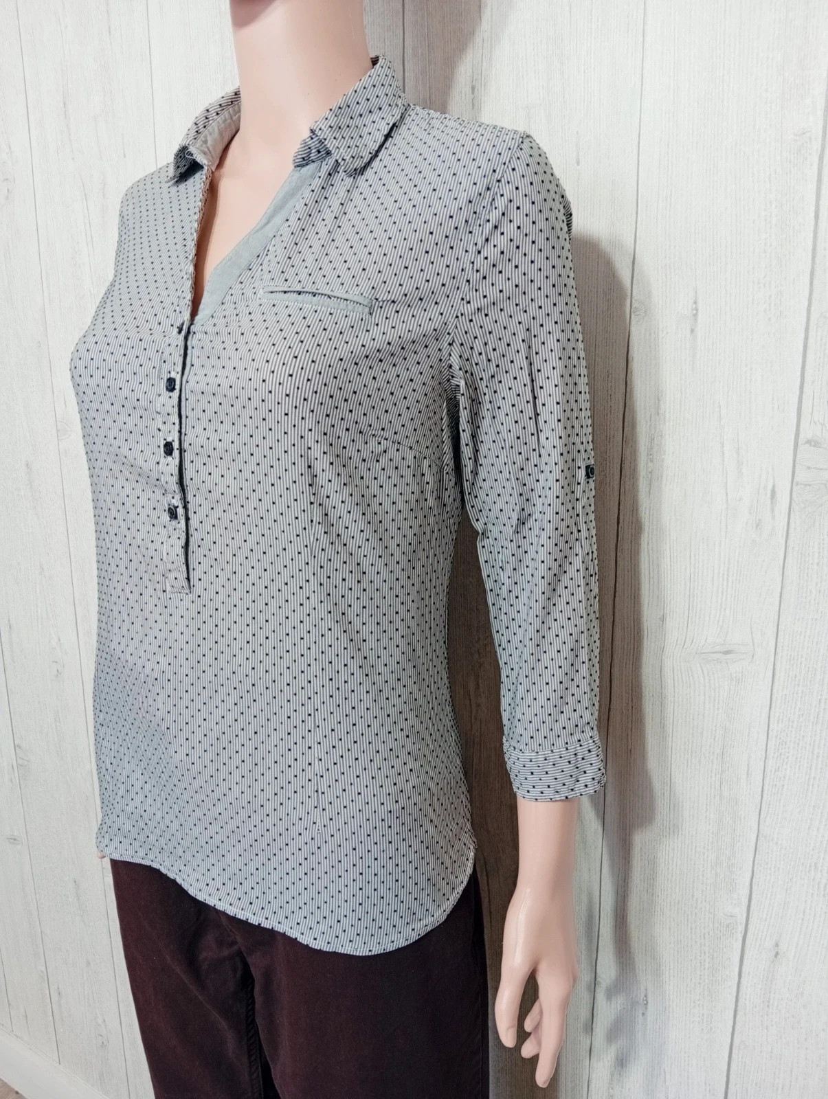 Blouse femme - taille L/40 - cache cache - couleur gris noir – Cache Cache – taille L / 40 / 12 5