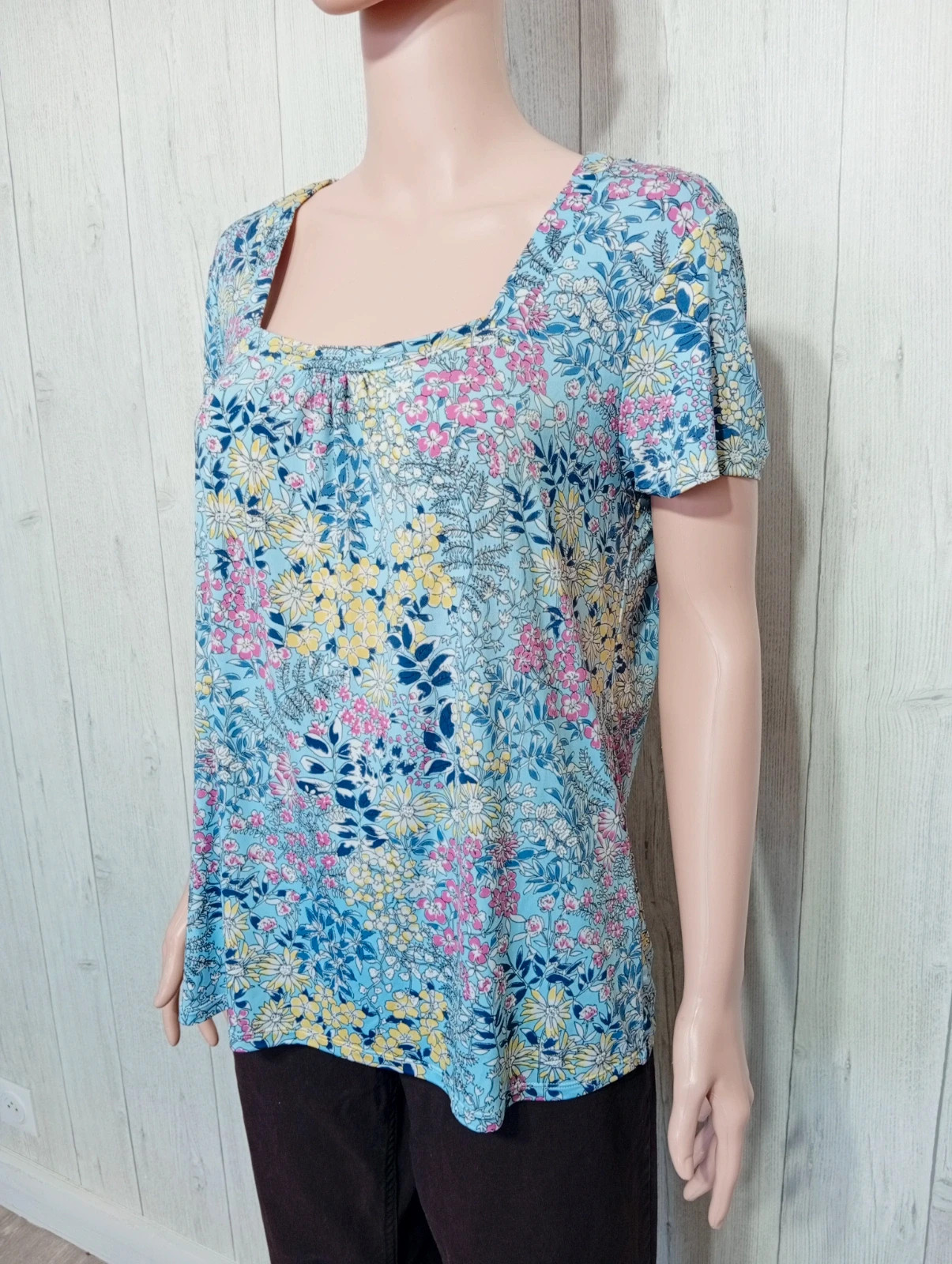 blouse manche courte femme - taille L/40/40 ( taille 3) -Armand thiery - couleur multicolore – Armand Thiery – taille L / 40 / 12 5