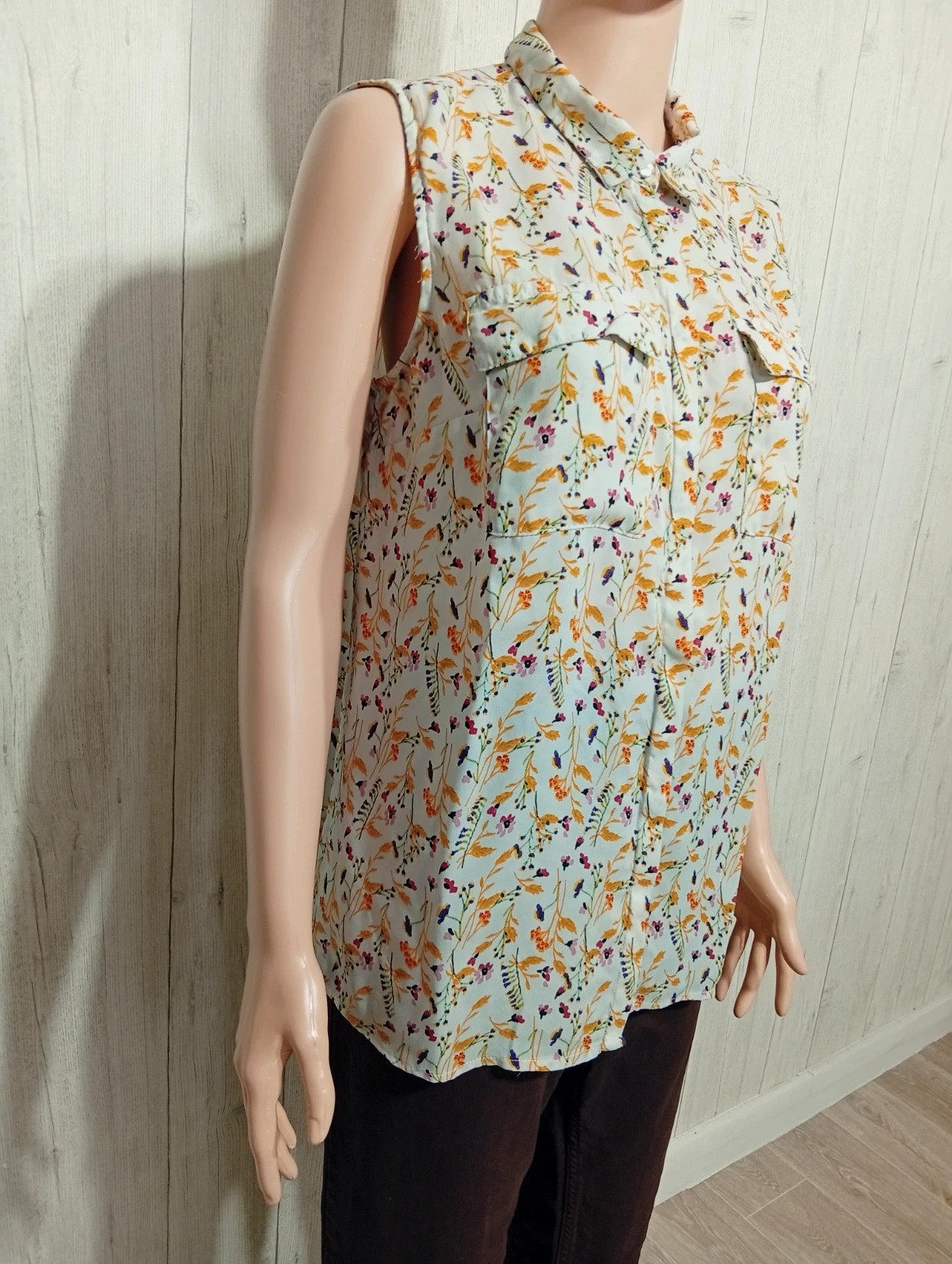 Chemisier femme - taille L/40 - La halle - couleur blanc multicolore – La Halle – taille L / 40 / 12 4