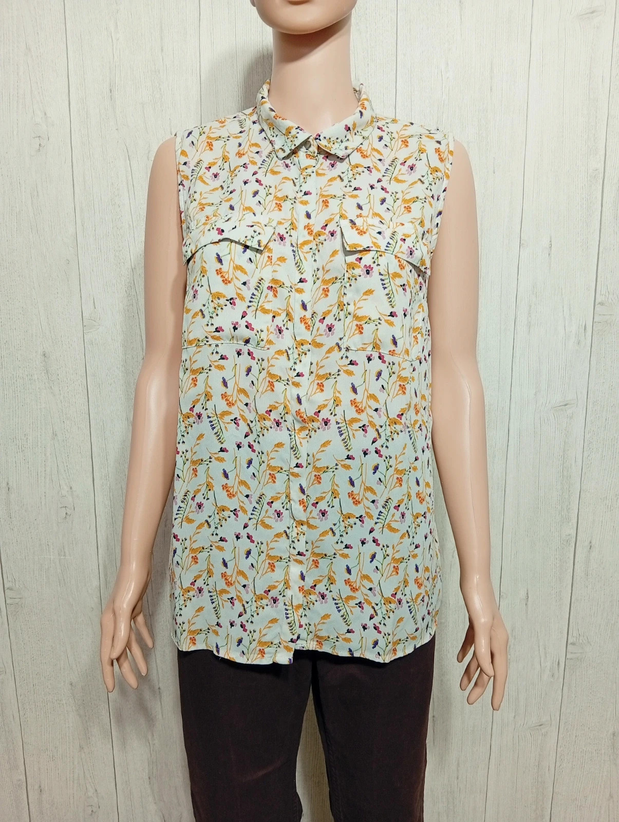 Chemisier femme - taille L/40 - La halle - couleur blanc multicolore