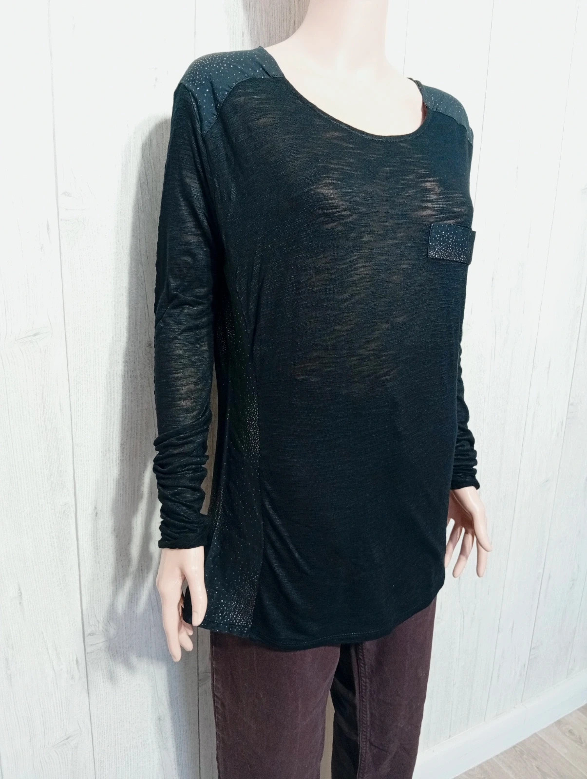 Blouse femme - taille L/40 - lady captain - couleur noir et dore – Lady captain – taille L / 40 / 12 4