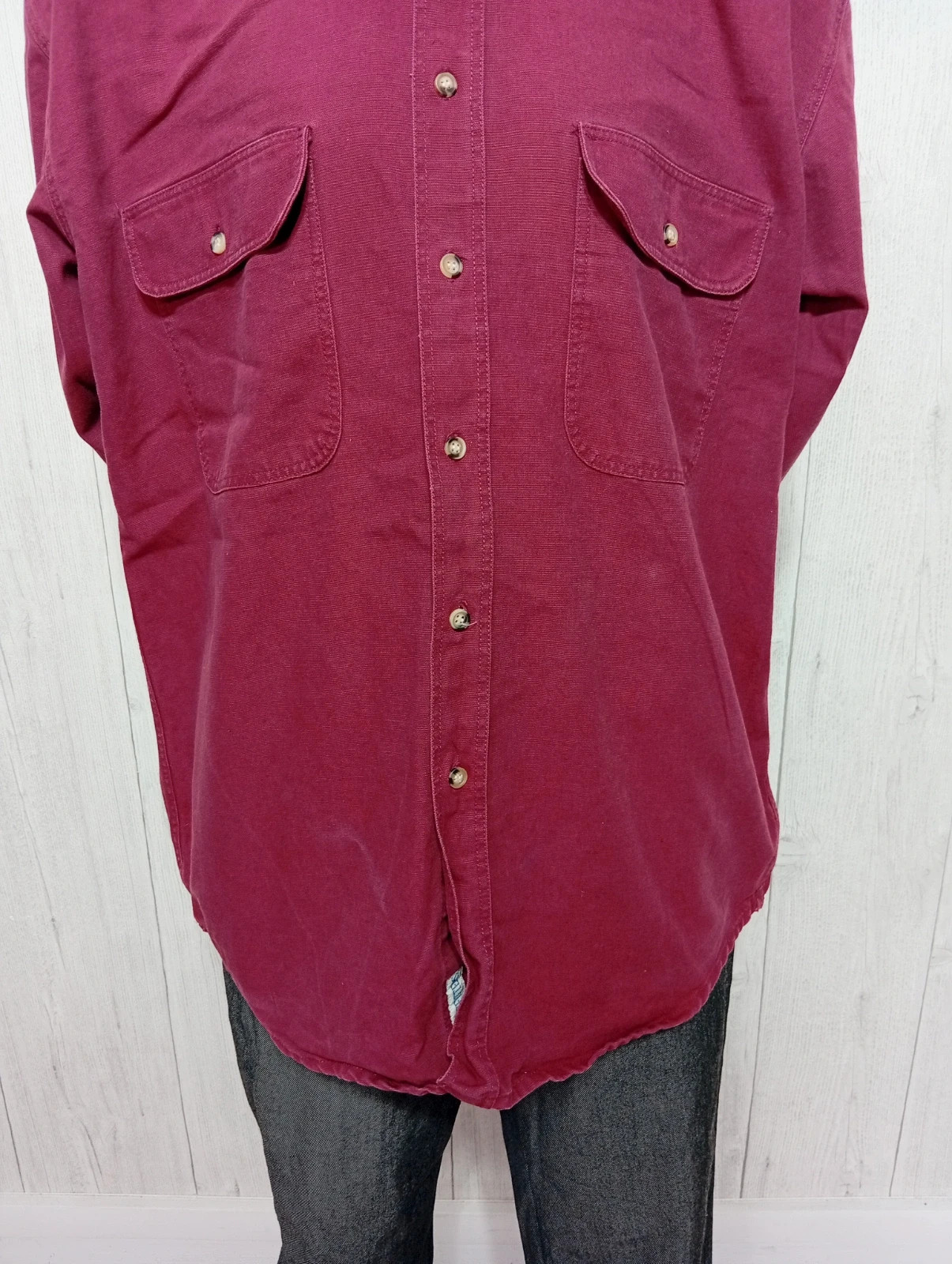 Veste Chemise en jeans homme - taille M/38 - outfitters - couleur bordeaux – Outfitters – taille M 3