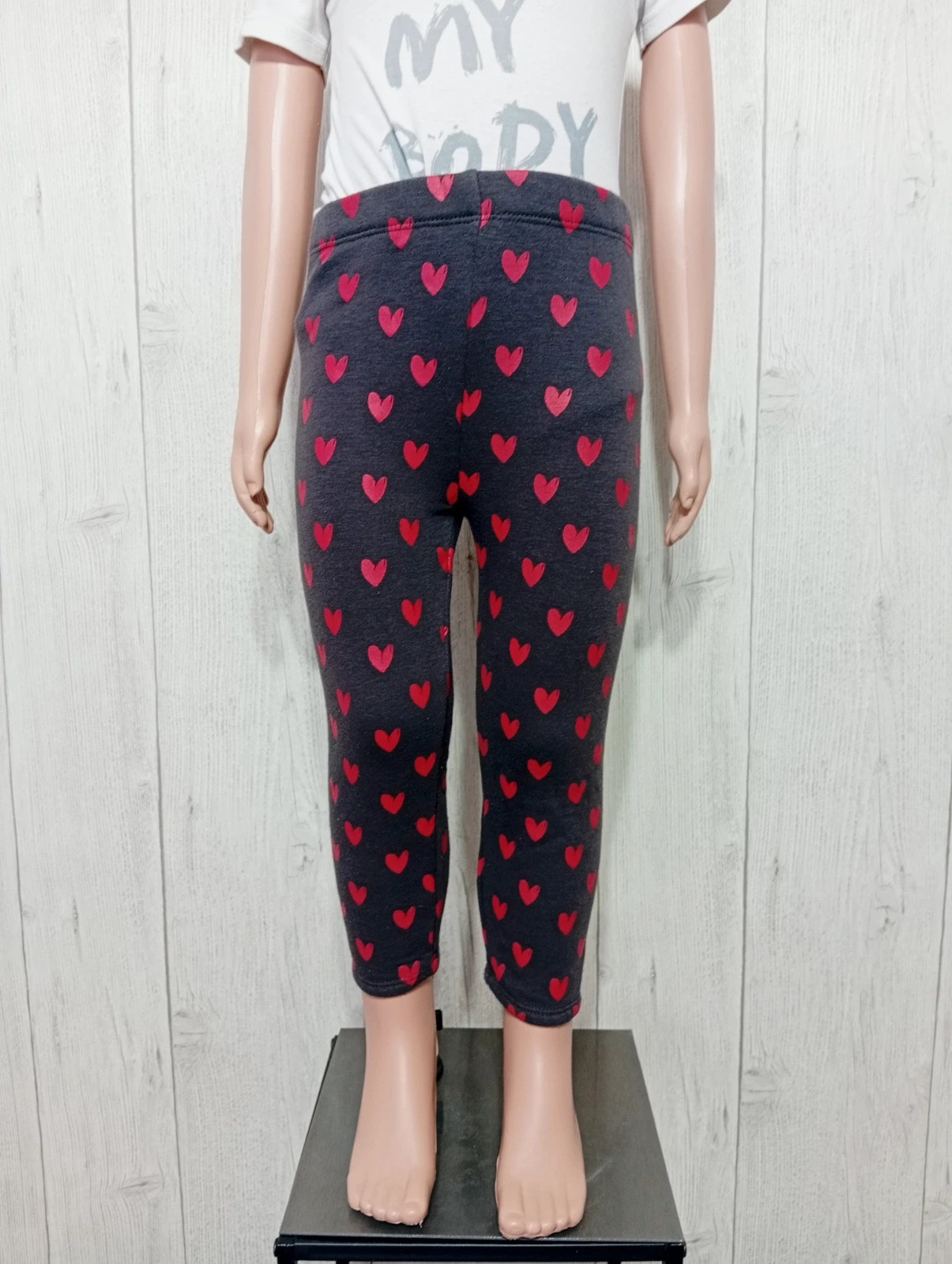 Leggins fille - taille 3 ans (92 cm) - orchestra - couleur gris et rouge – Orchestra – taille 24-36 mois / 92 cm