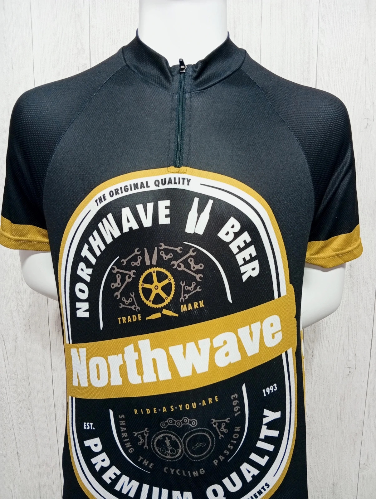 Maillot de sport homme - taille M/38 - Northwave - couleur noir vert – NORTHWAVE – taille M 2