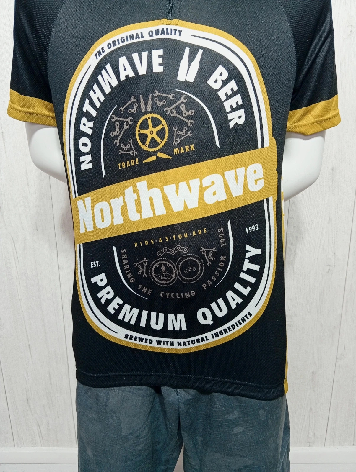 Maillot de sport homme - taille M/38 - Northwave - couleur noir vert – NORTHWAVE – taille M 3