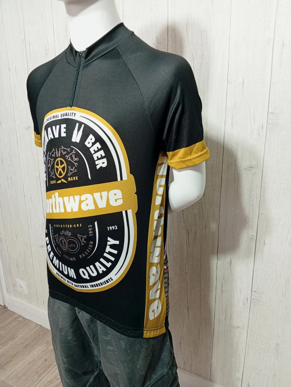 Maillot de sport homme - taille M/38 - Northwave - couleur noir vert – NORTHWAVE – taille M 5