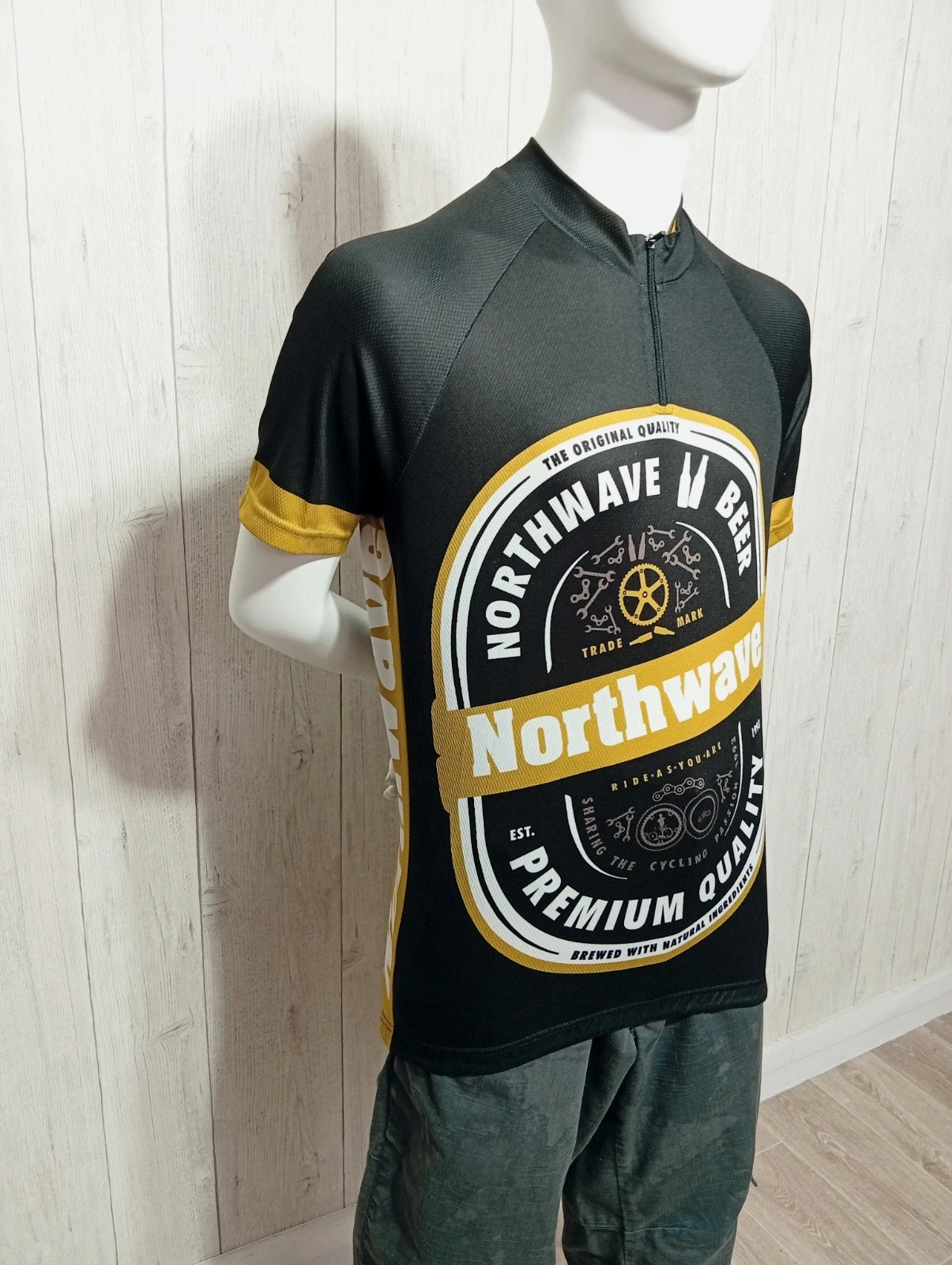 Maillot de sport homme - taille M/38 - Northwave - couleur noir vert – NORTHWAVE – taille M 4