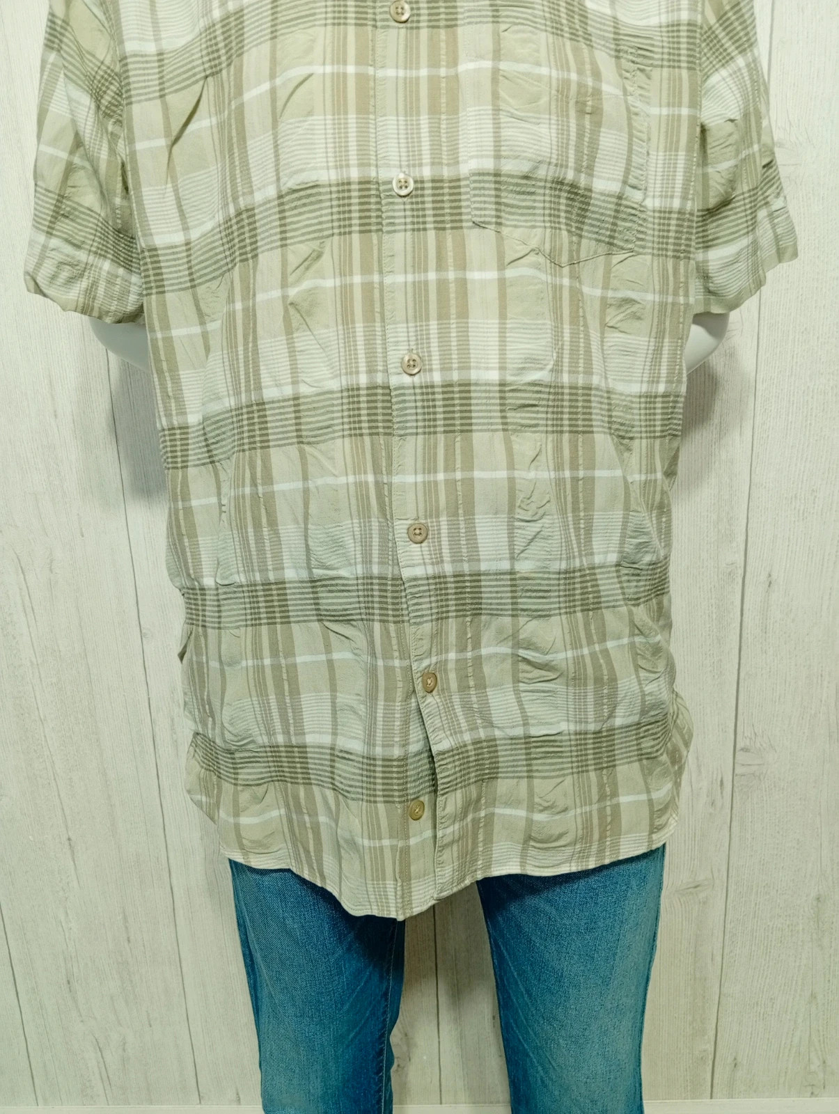 Chemise a carreaux homme - taille M/38 - Armand thiery - couleur kaki et blanc – Armand Thiery – taille M 3