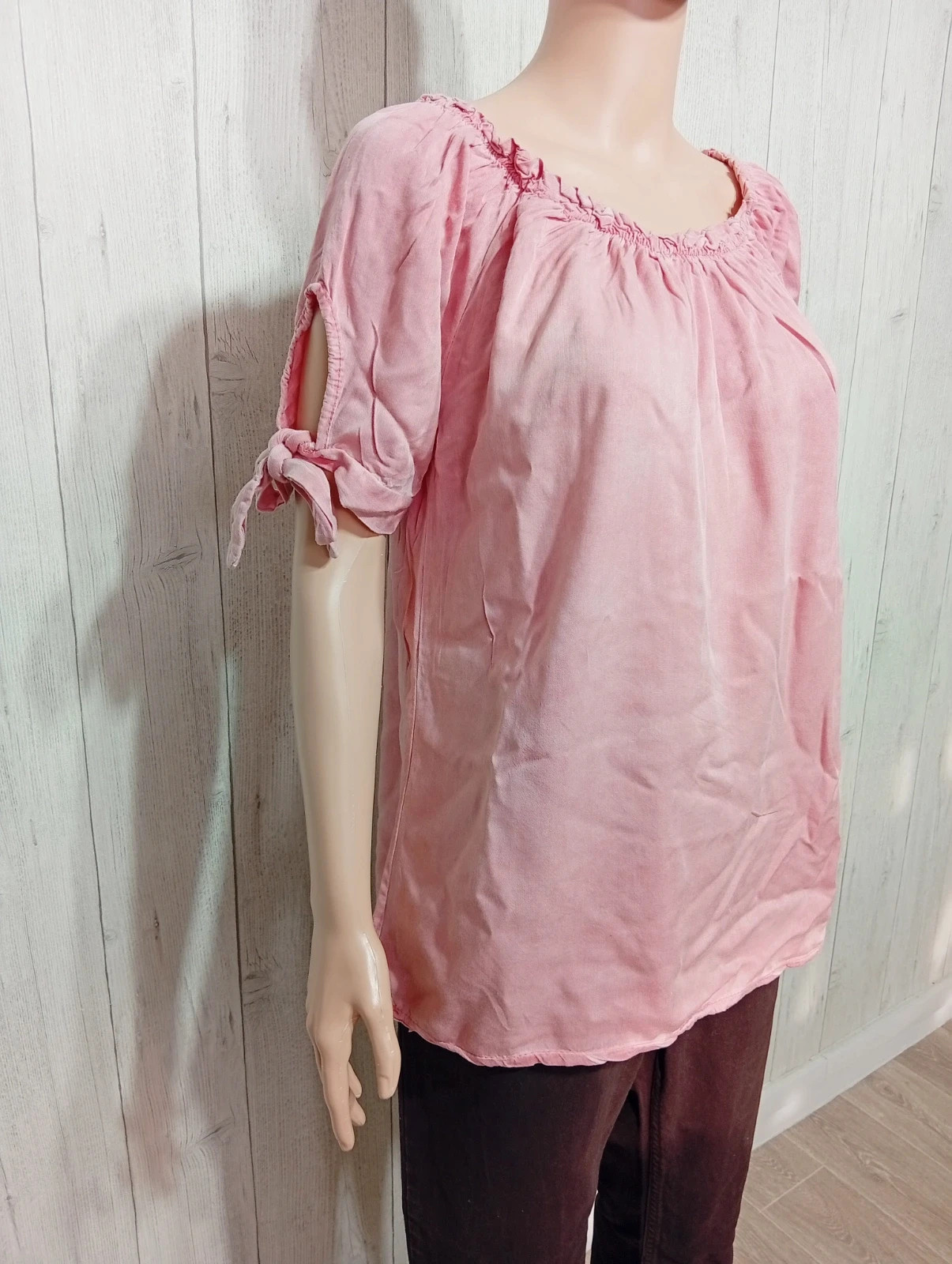 Blouse manche courte femme- taille L/40 -RIU - couleur rose – RIU – taille L / 40 / 12 4