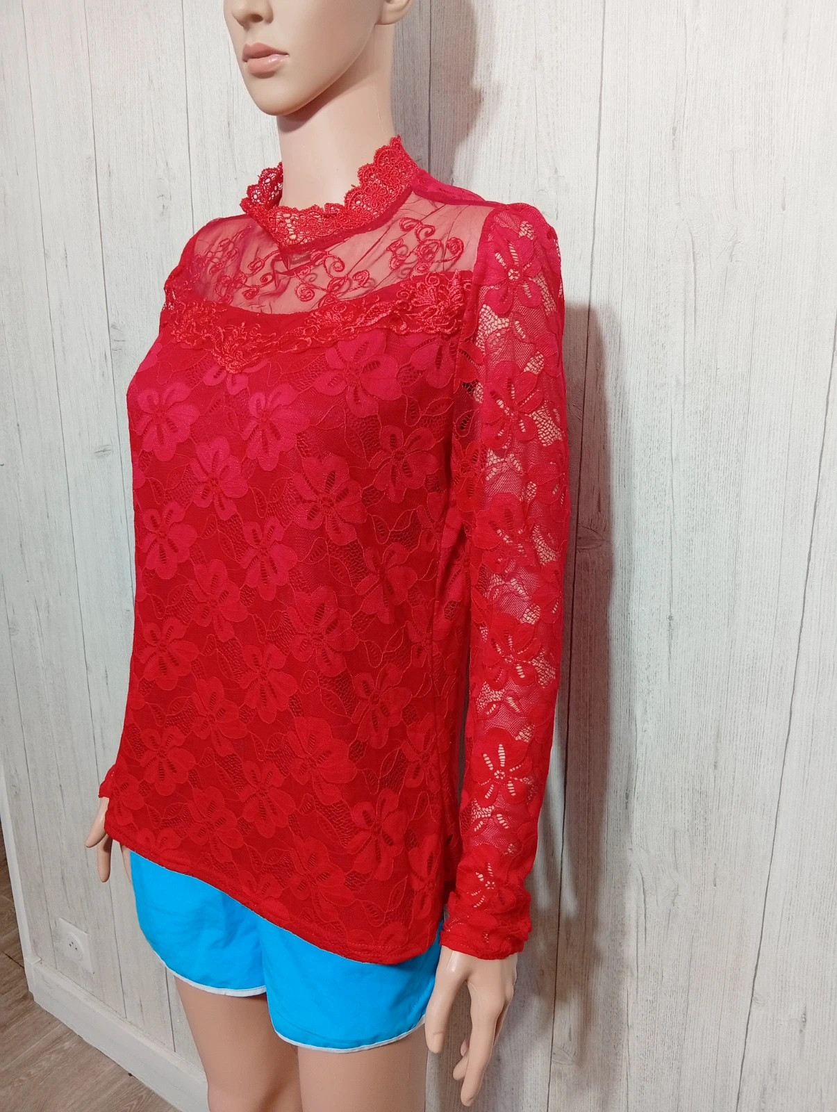 Blouse femme - taille XL/42 - jin xinguan - couleur rouge – jin xinguan – taille XL / 42 / 14 5