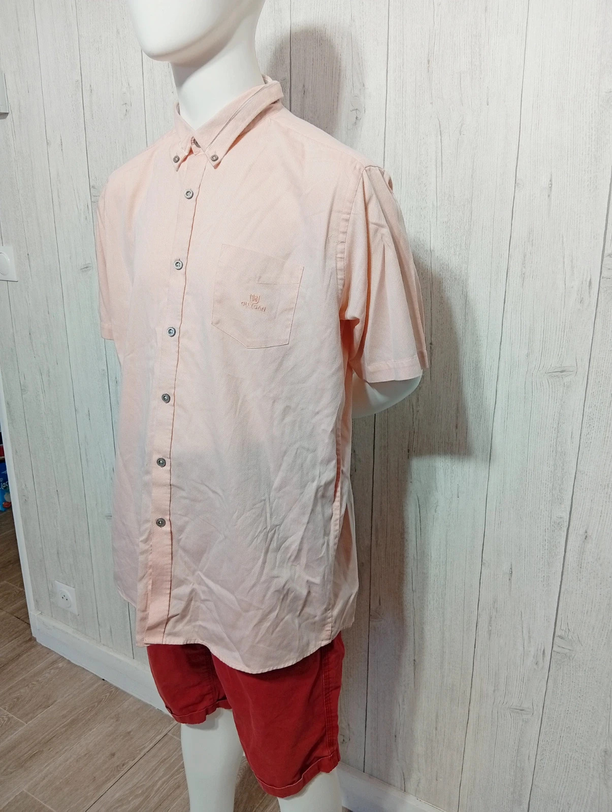 Chemise homme manche courte - taille XL/42 - olly gan - couleur rose – Olly Gan – taille XL 5