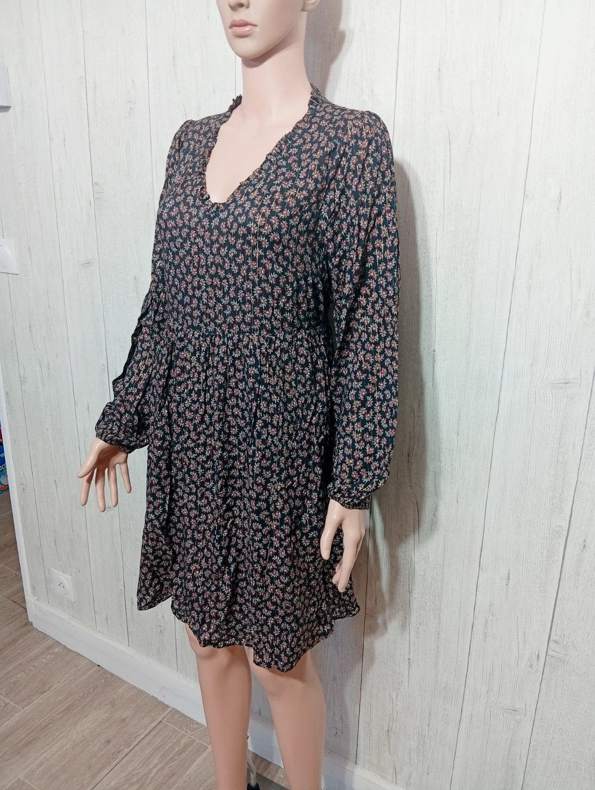 Robe femme- taille S/36 - bonobo- couleur noir rouge – Bonobo Jeans – taille S / 36 / 8 5