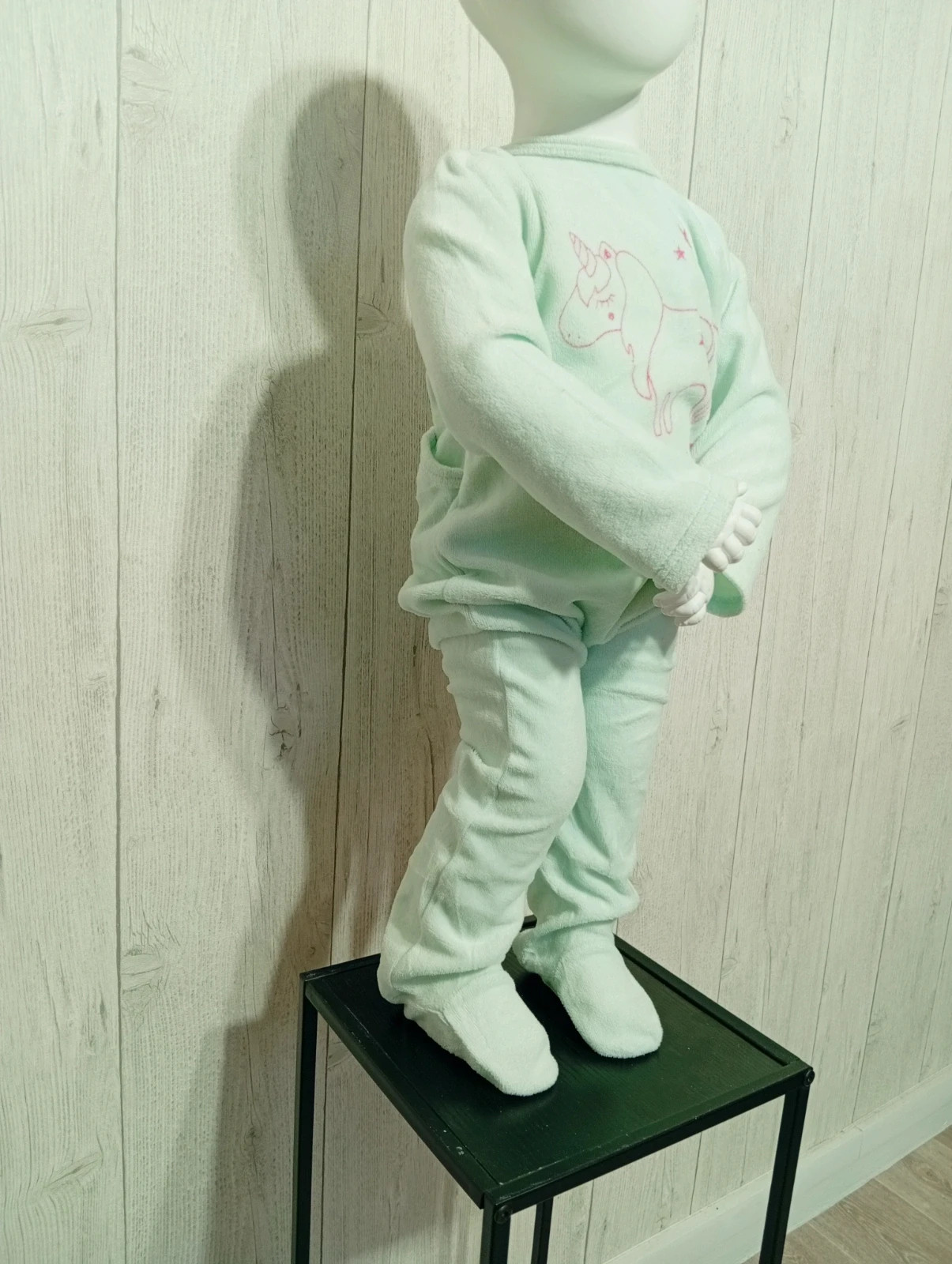 Pyjama 1piece fille - taille 3 ans ( 98 cm) -inextenso - couleur menthe et fushia – In Extenso – taille 3 ans / 98 cm 4