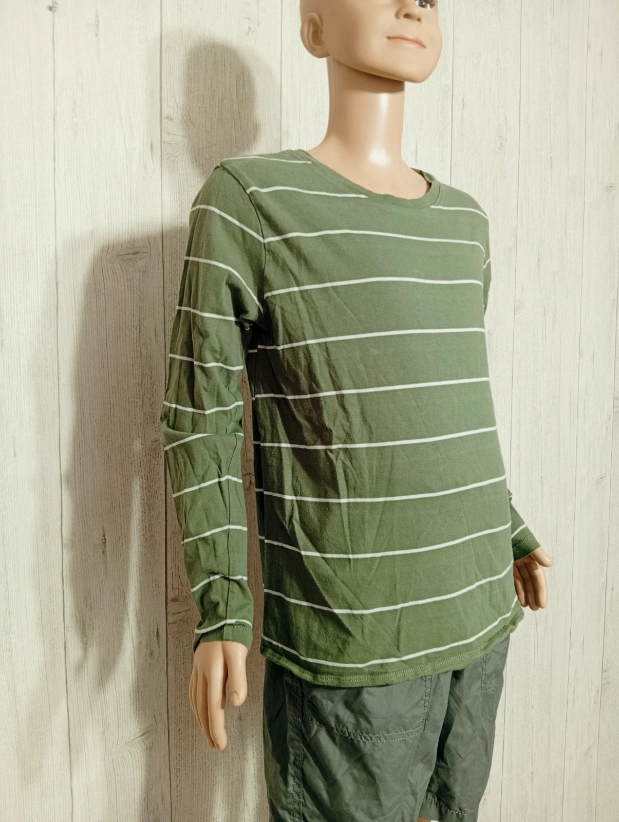 T-shirt manches longues garcon - taille 11/12 ans ( 146/152 cm) - H&M - couleur vert foncé et blanc – H&M – taille 11 ans / 146 cm 4
