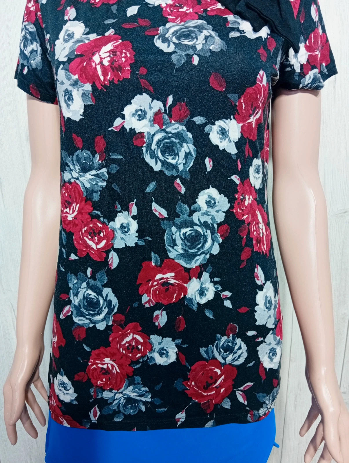 Blouse femme - taille L/40 ( taille 3) - cache cache - couleur noir rouge gris – Cache Cache – taille L / 40 / 12 3
