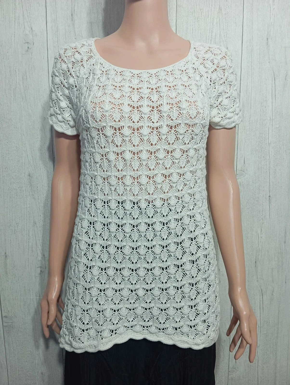 Blouse femme - taille L/40 - zara knit - couleur blanc
