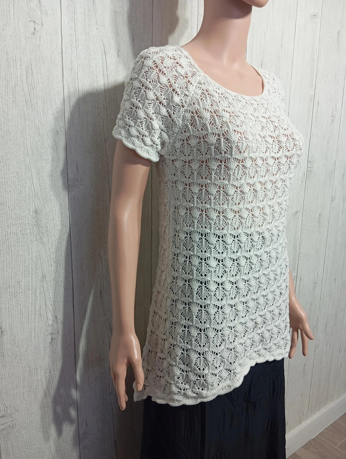 Blouse femme - taille L/40 - zara knit - couleur blanc – Zara Knit – taille L / 40 / 12 4