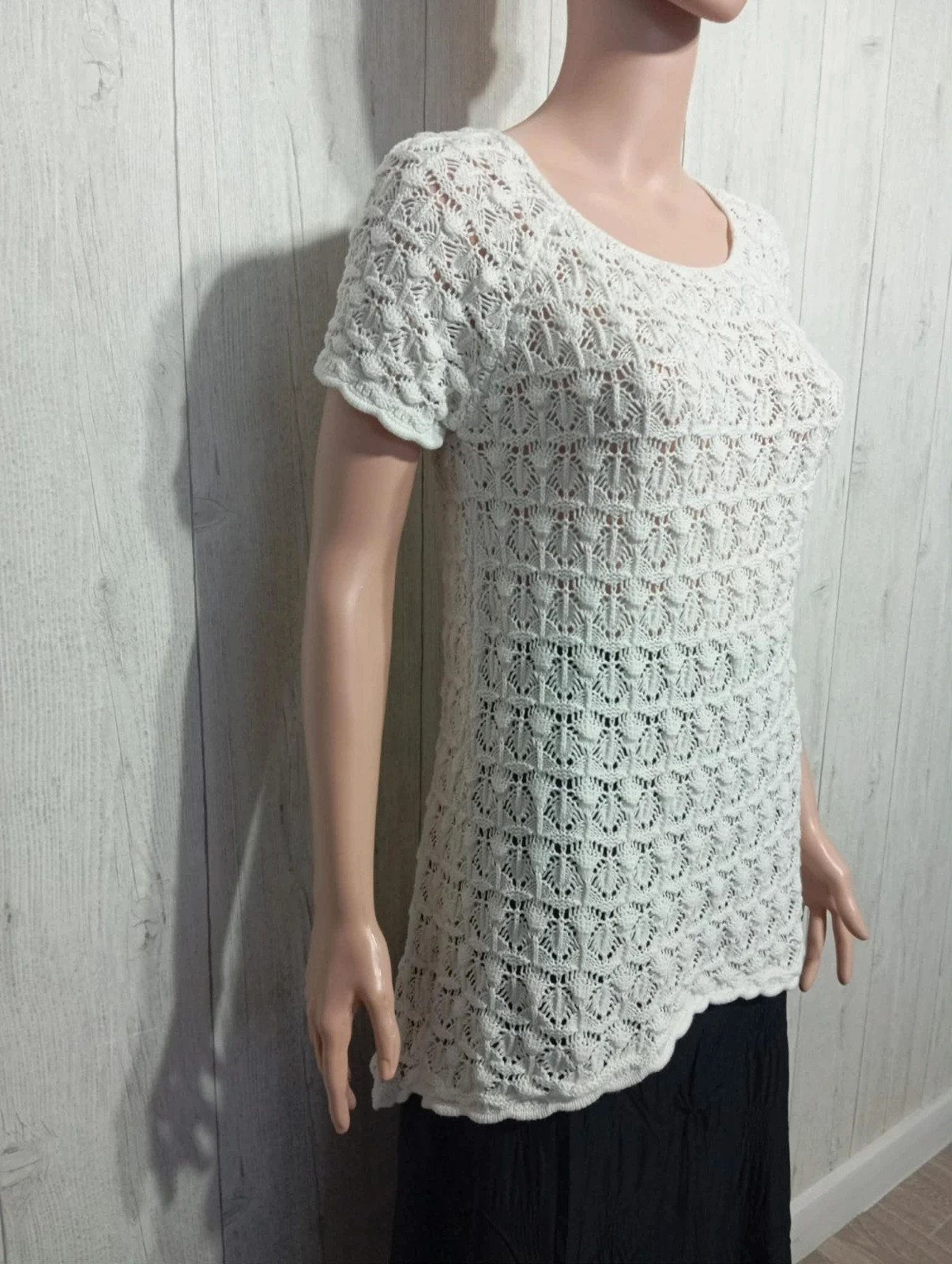 Blouse femme - taille L/40 - zara knit - couleur blanc – Zara Knit – taille L / 40 / 12 5