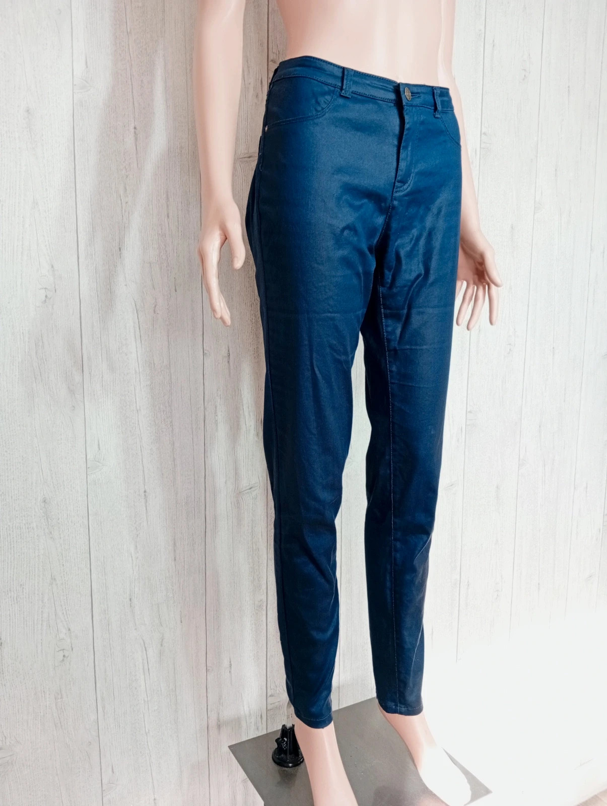 Jean en cuir femme - taille M/38 - Naf Naf - couleur marine – Naf Naf – taille M / 38 / 10 4