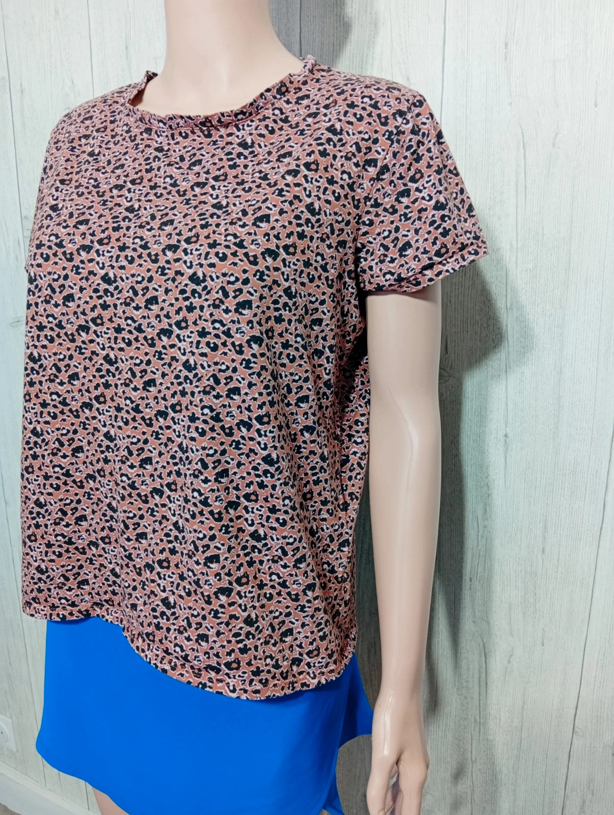 T-shirt manches courtes femme - taille L/40 - Kiabi - couleur marron et noir – Kiabi – taille L / 40 / 12 5