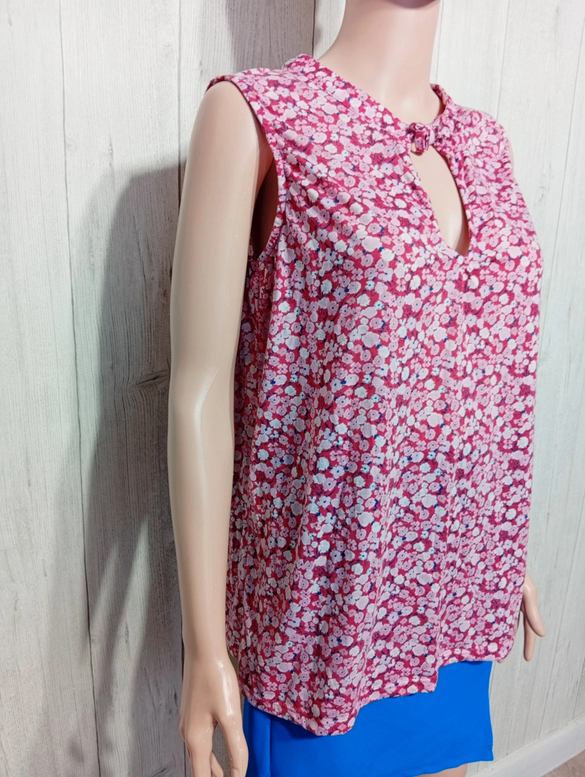 Blouse femme - taille L/40 - couleur rouge rose blanc – La Halle – taille L / 40 / 12 4