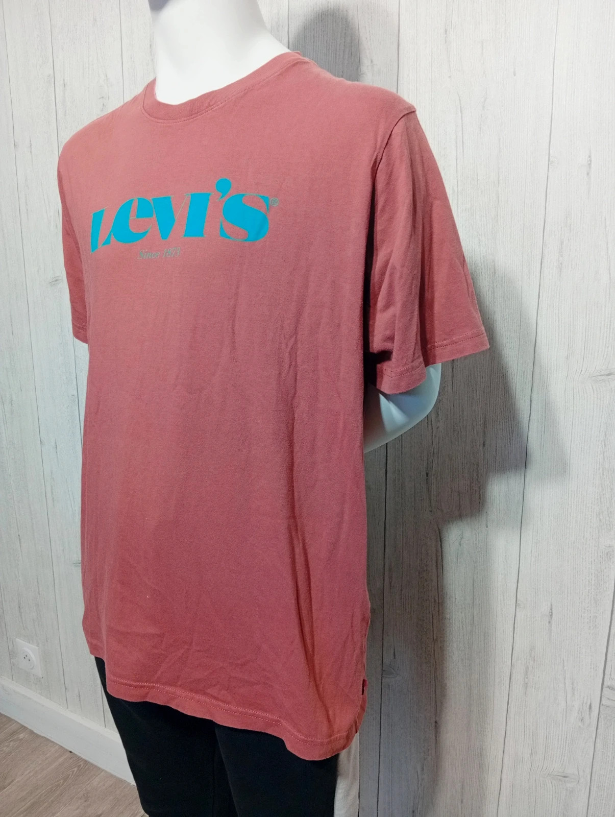 T-shirt manche courte homme - taille M/38 - Levis - couleur corail et vert – Levi's – taille M 5