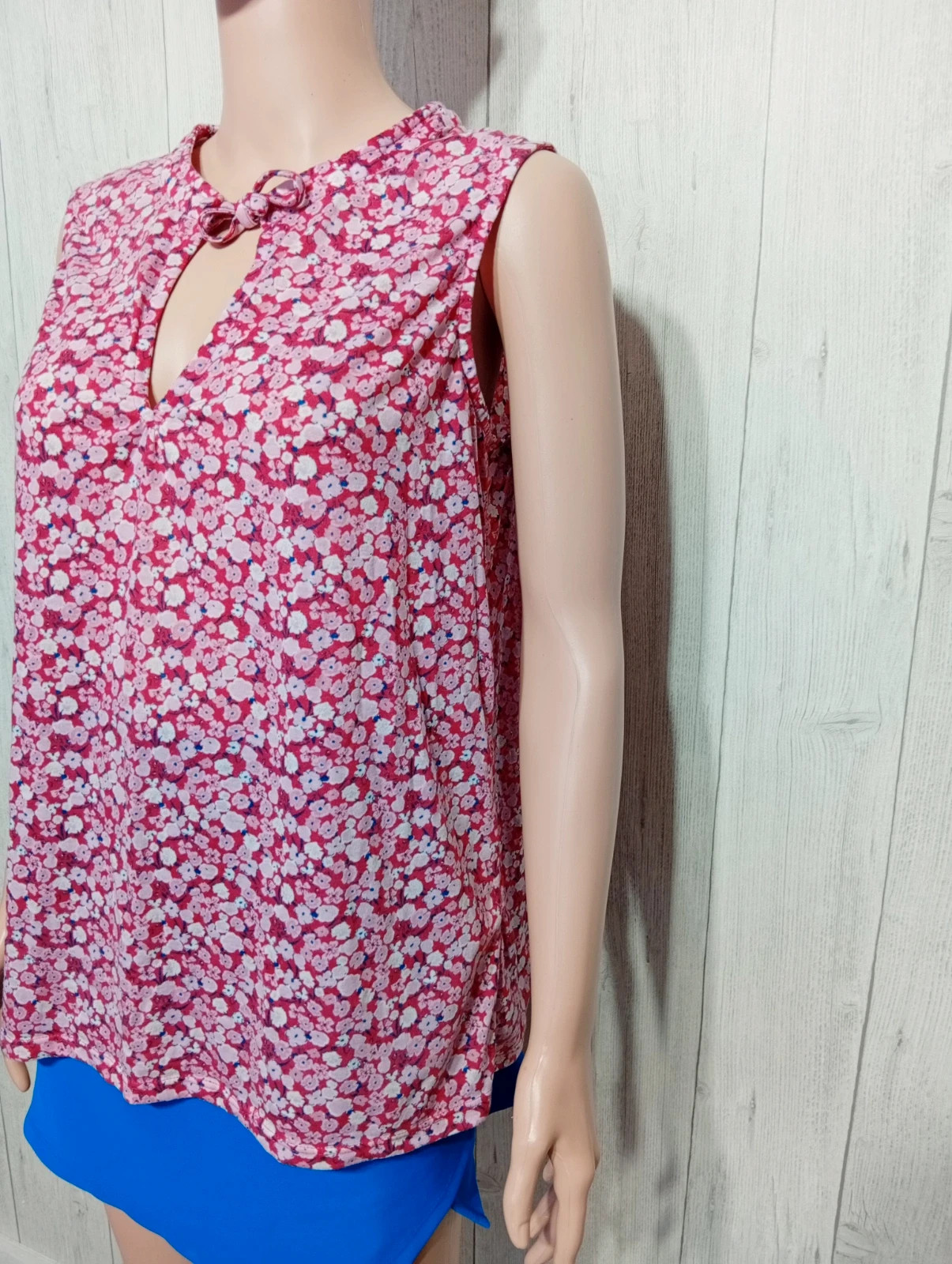 Blouse femme - taille L/40 - couleur rouge rose blanc – La Halle – taille L / 40 / 12 5