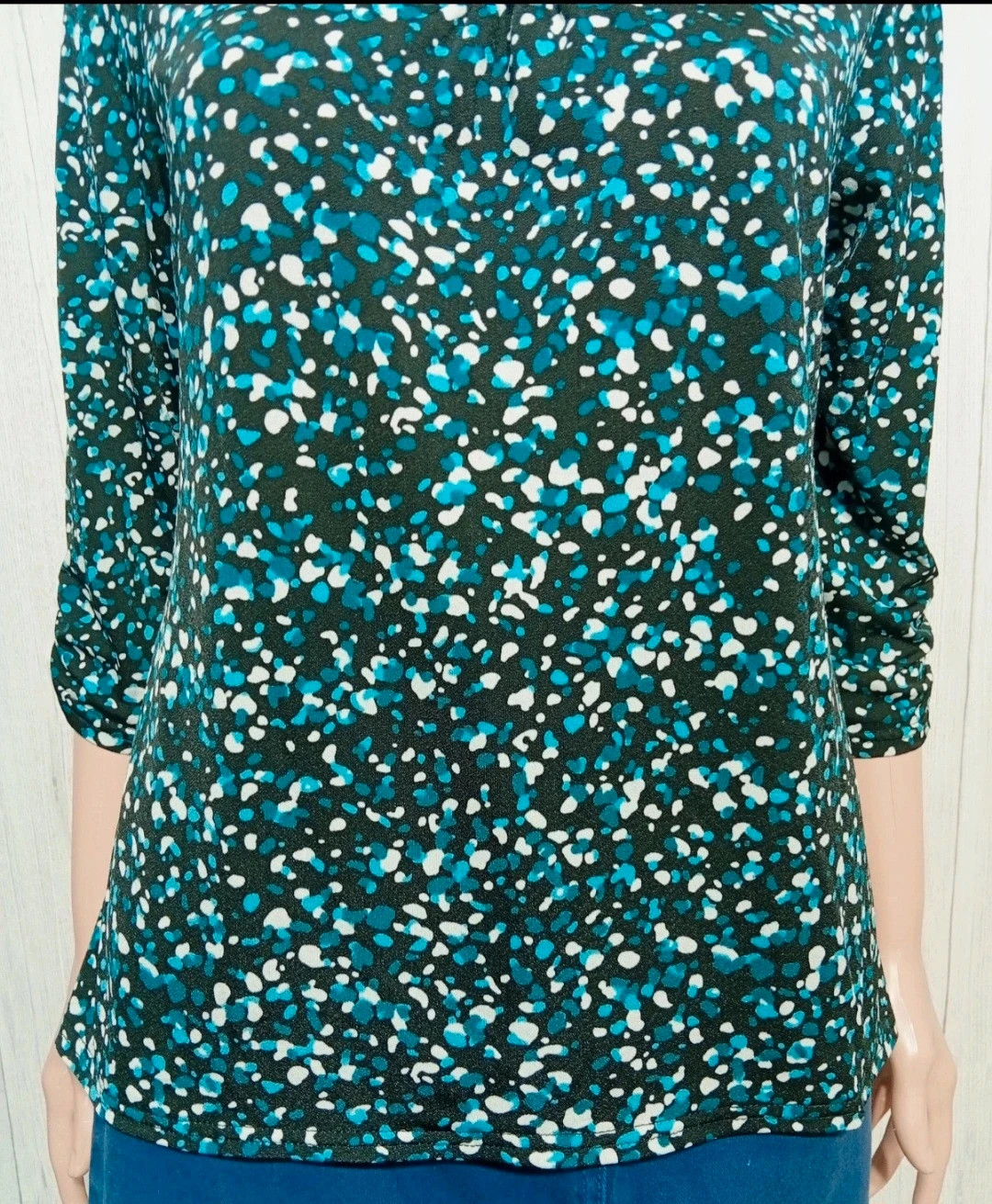 Blouse femme - Taille L/40 - Armand thiery - couleur turquoise et noir – Armand Thiery – taille L / 40 / 12 4